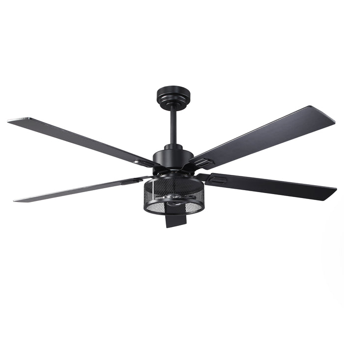 60 Inch Eden Black Ceiling Fan with Light and Remote Control