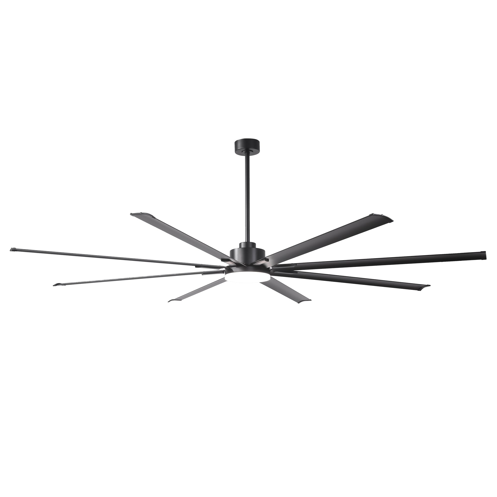 Vaczon 84 Inch 100 Inch Black HVLS Fan LED Large Ceiling Fan with Remote Control