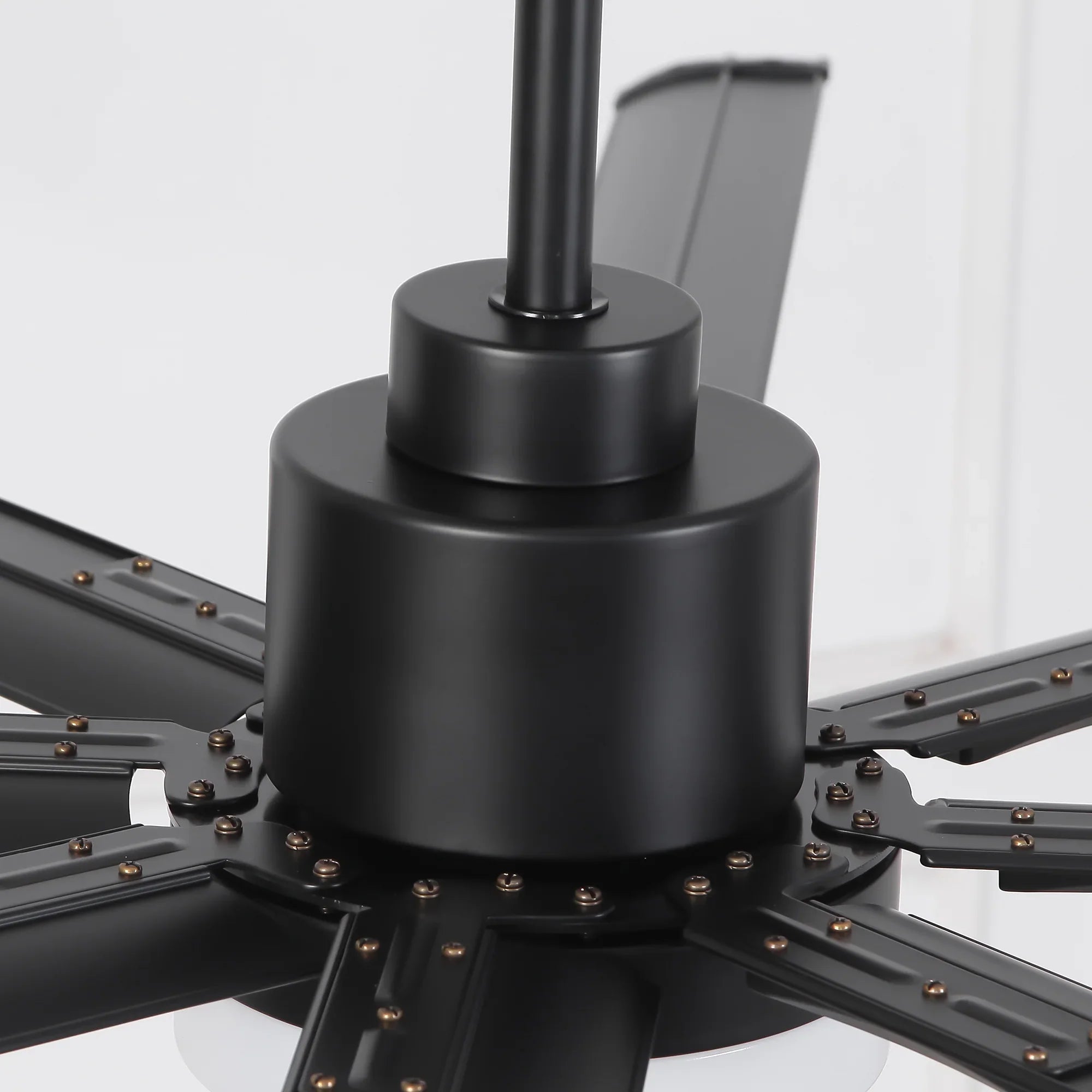 Vaczon 84 Inch 100 Inch Black HVLS Fan LED Large Ceiling Fan with Remote Control