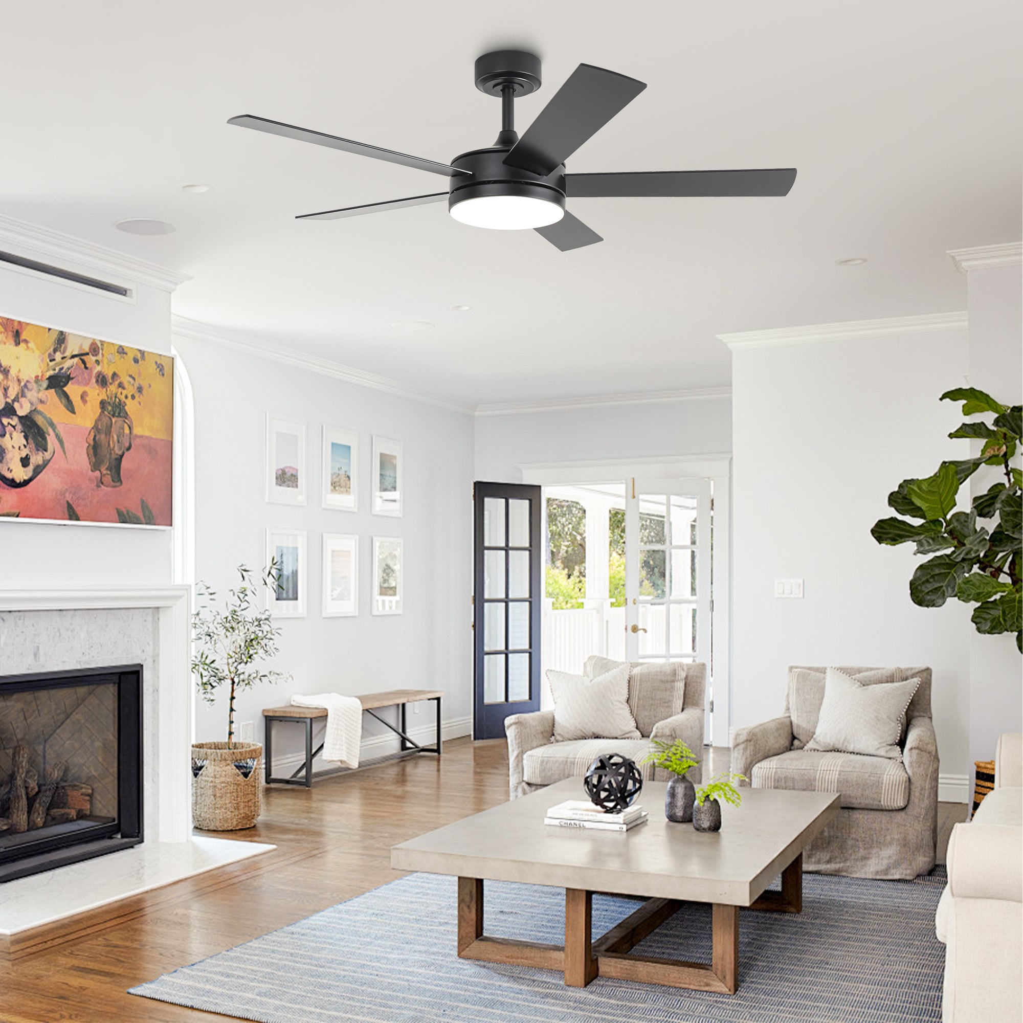 Vaczon 48 Inch Tracy Downrod Mount LED Ceiling Fan with APP & Remote Control