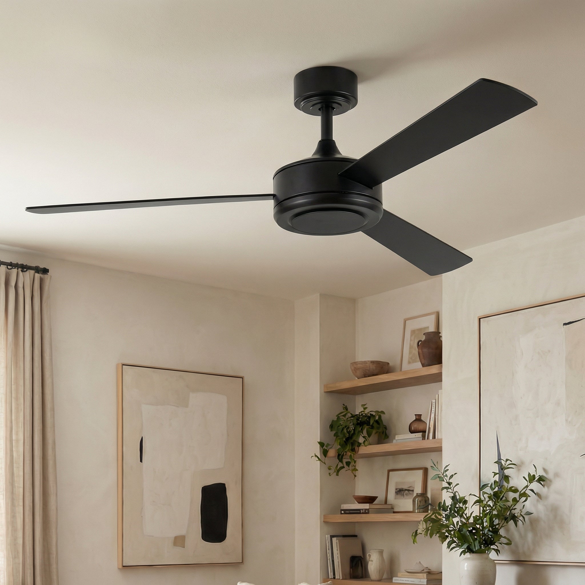 52" Midtown Industrial DC Motor Downrod Mount Reversible Ceiling Fan With Remote Control