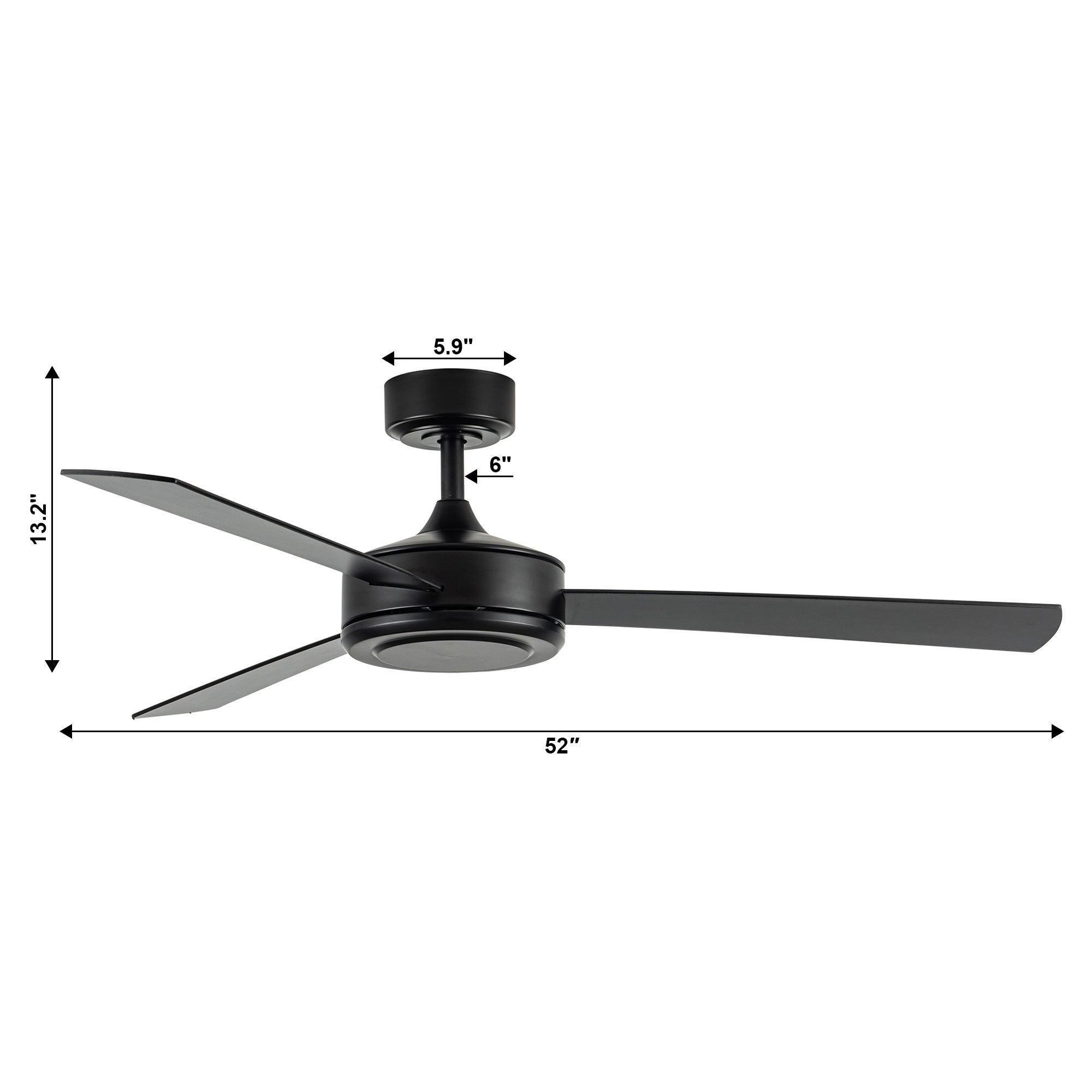52" Midtown Industrial DC Motor Downrod Mount Reversible Ceiling Fan With Remote Control