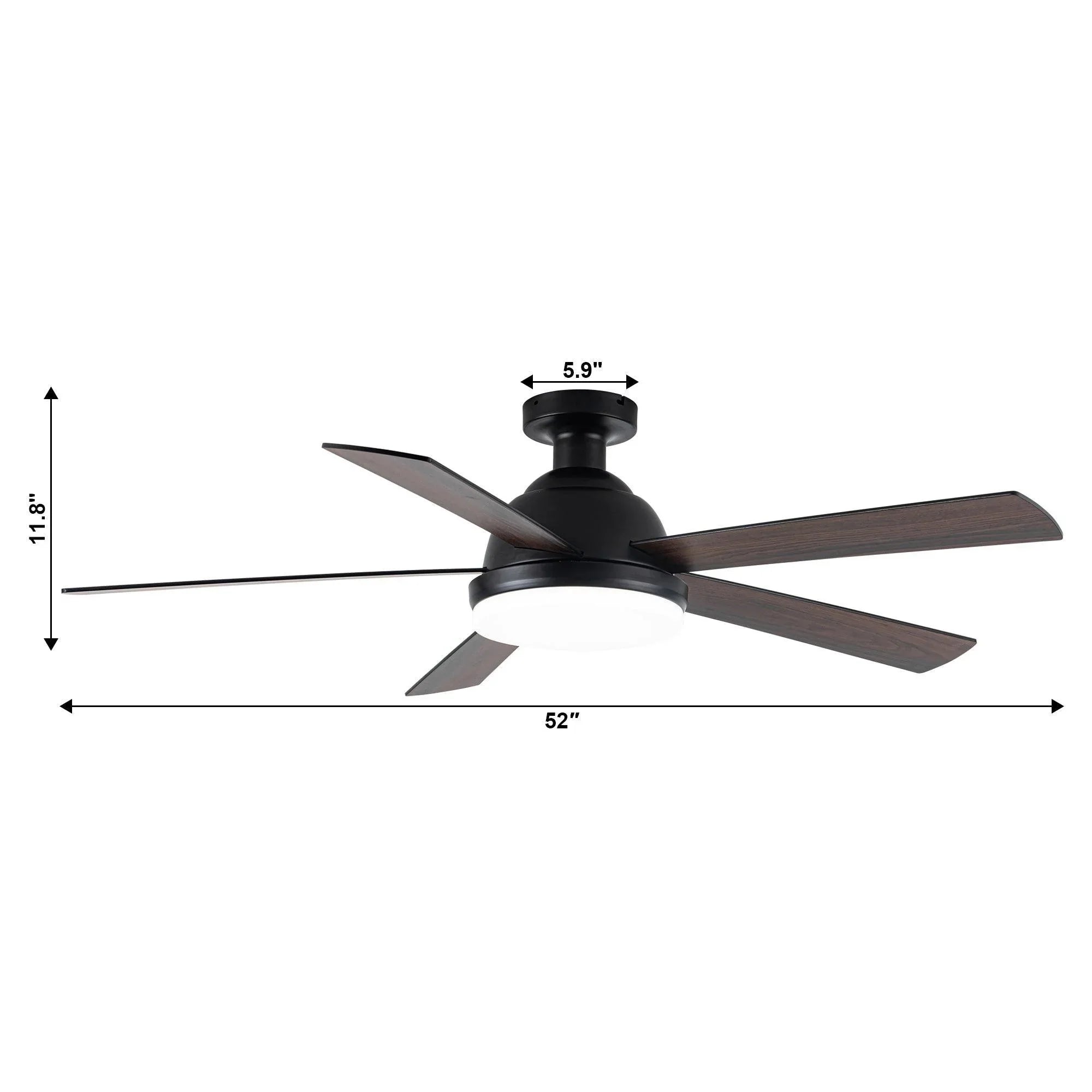 Ventilador de techo Vaczon de 52" con luz LED y control remoto