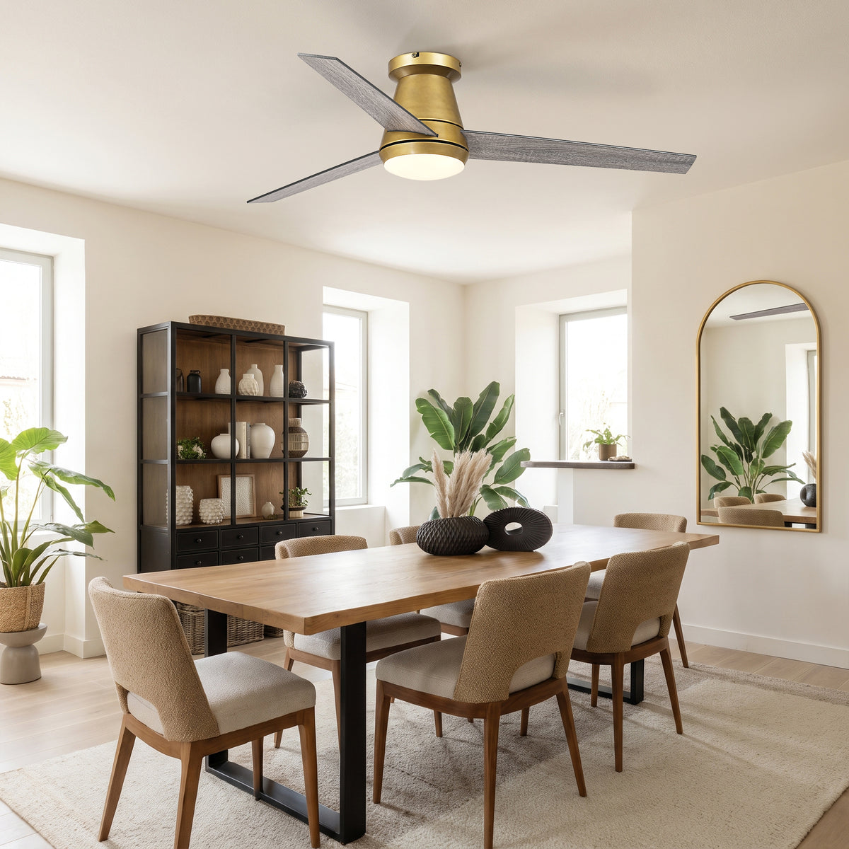 52 Inch Eudora Modern Flush Mount LED Ceiling Fan