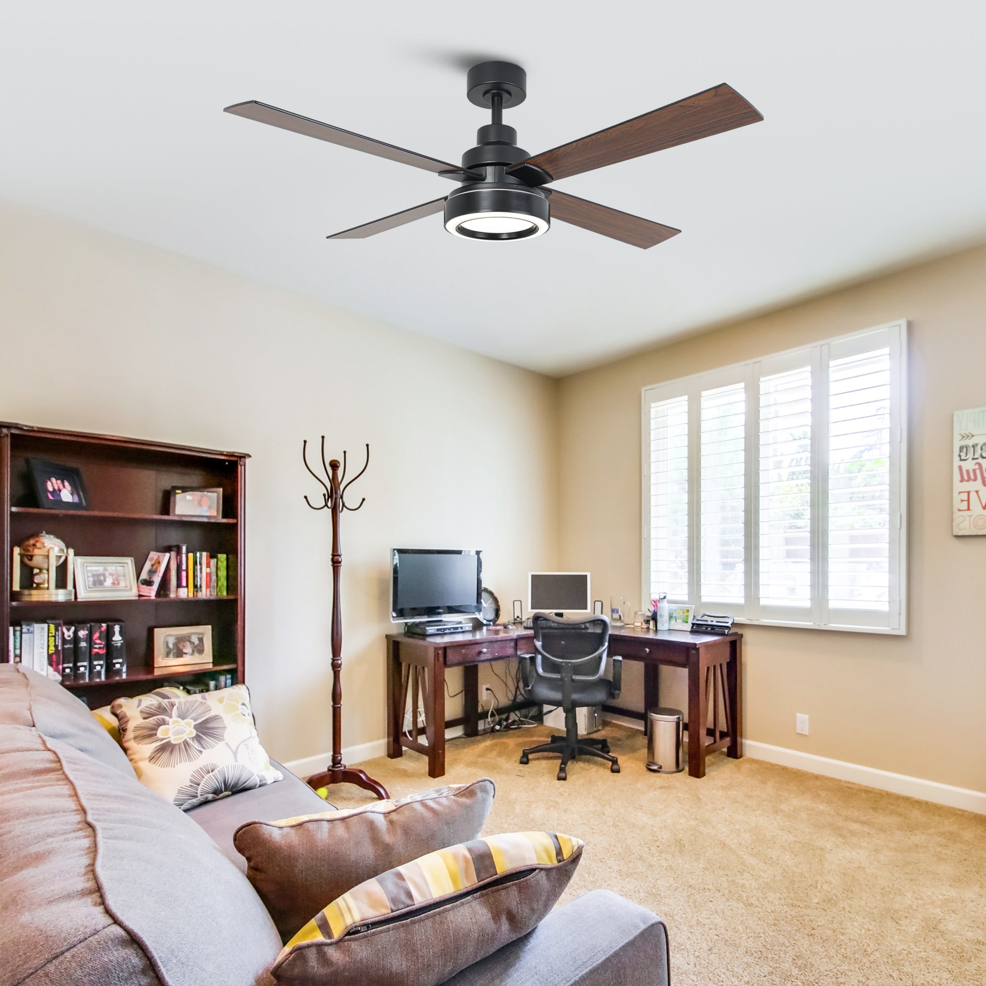 Vaczon 52 Inch 60 Inch Karen Double-sided Blades Smart Fan with LED Light