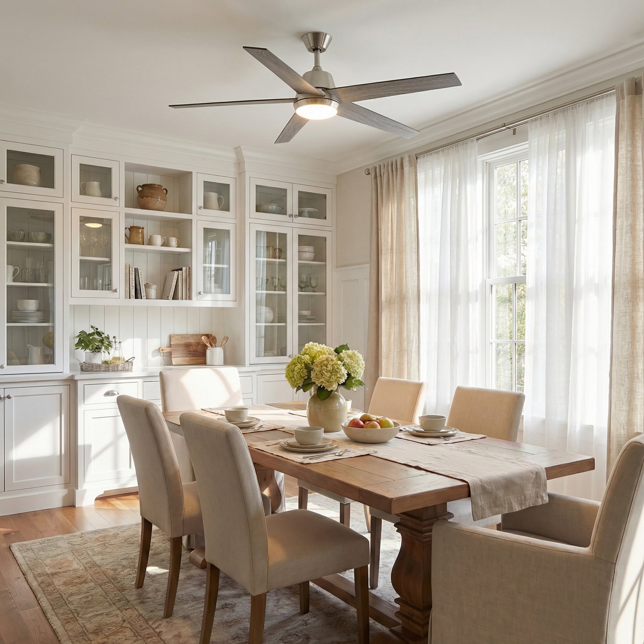 Vaczon 52 Inch Otis Downrod Mount LED Ceiling Fan with APP & Remote Control