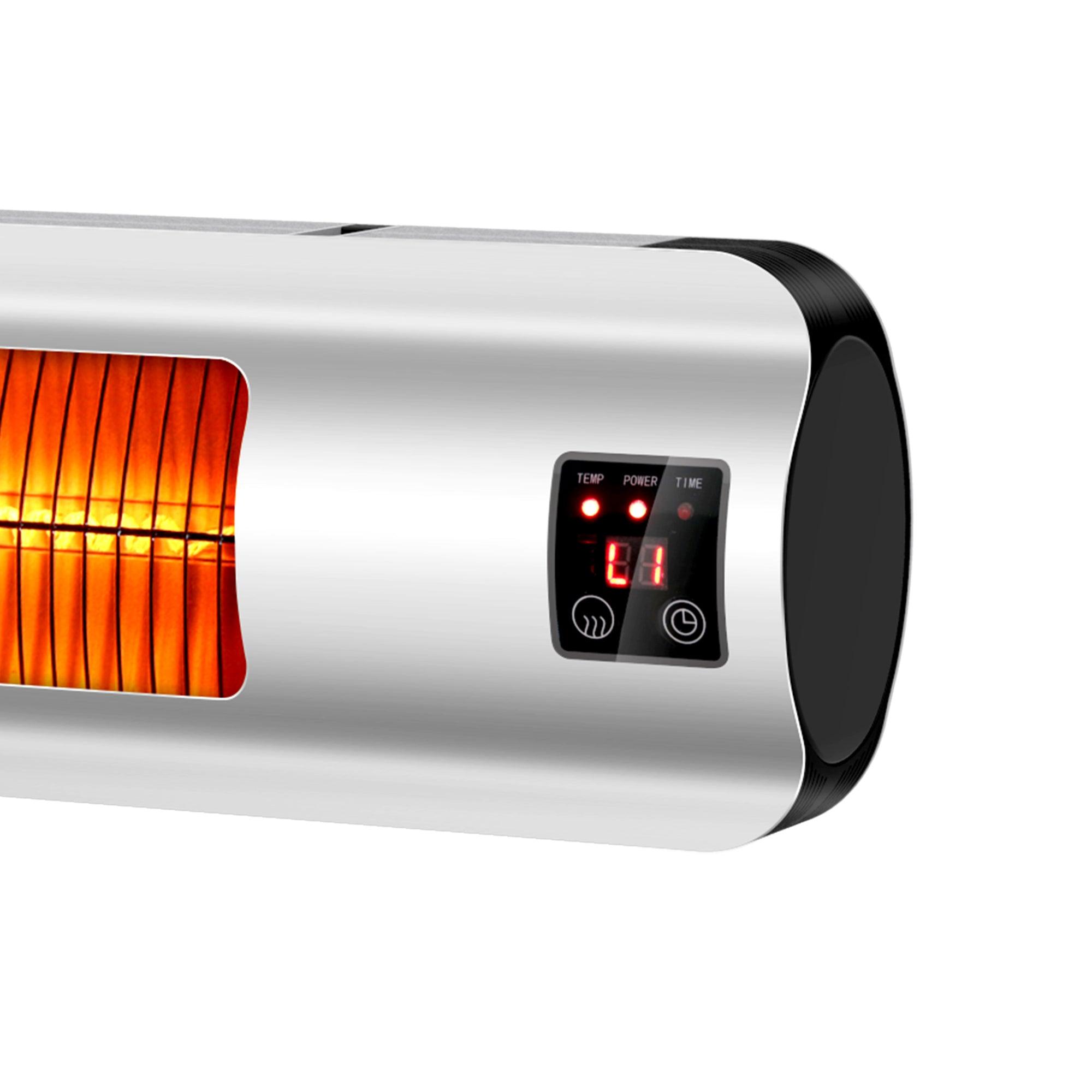 Electric Patio Heater LED Display 12H Timer Wall-mounted or Free-stand Using for Patio or Home Use