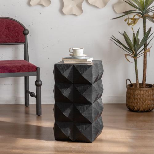 Mesa de centro retro de MDF con diseño tridimensional en relieve de 61 cm de altura