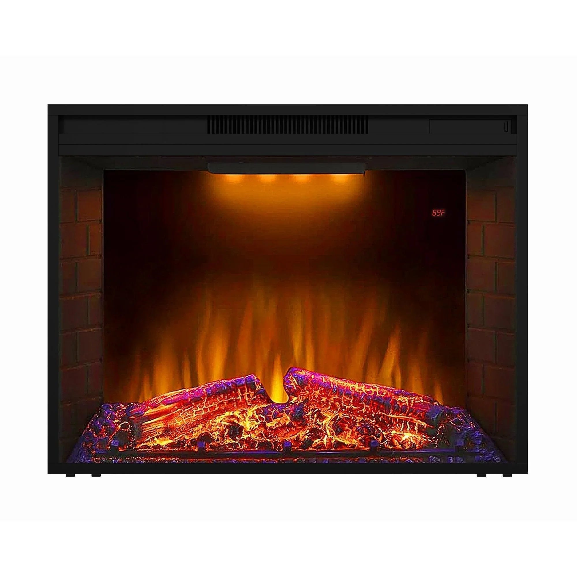 Black Electric Fireplace Heater Insert with Overheating Protection and Remote Control - ParrotUncle