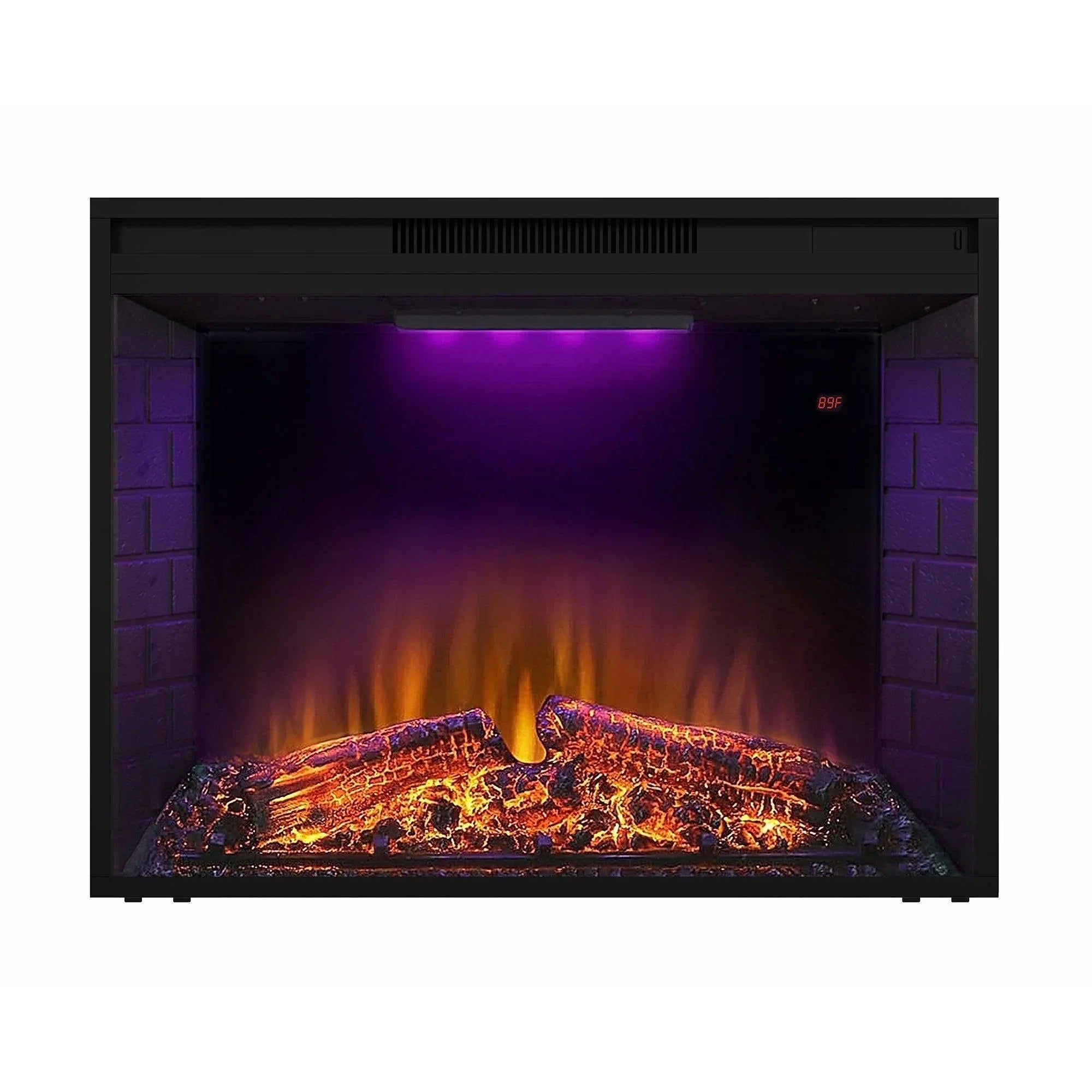 Black Electric Fireplace Heater Insert with Overheating Protection and Remote Control - ParrotUncle