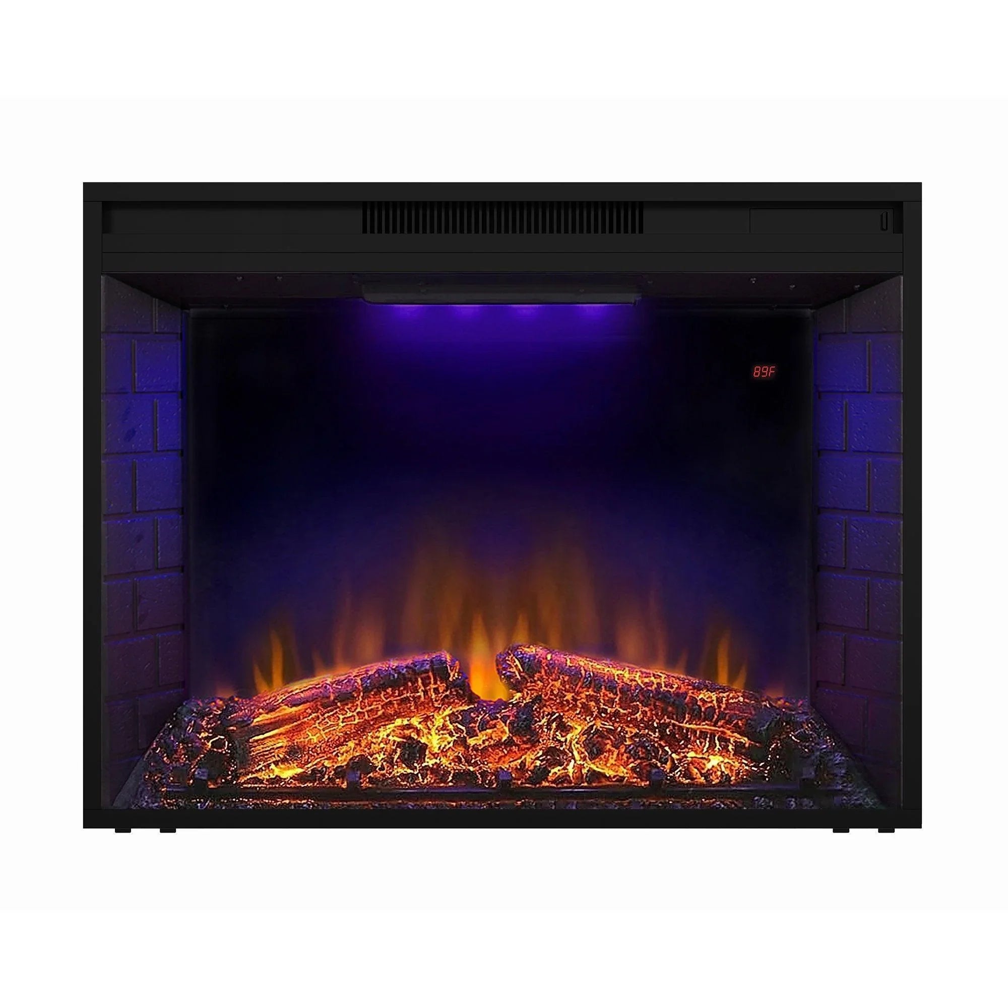 Black Electric Fireplace Heater Insert with Overheating Protection and Remote Control - ParrotUncle