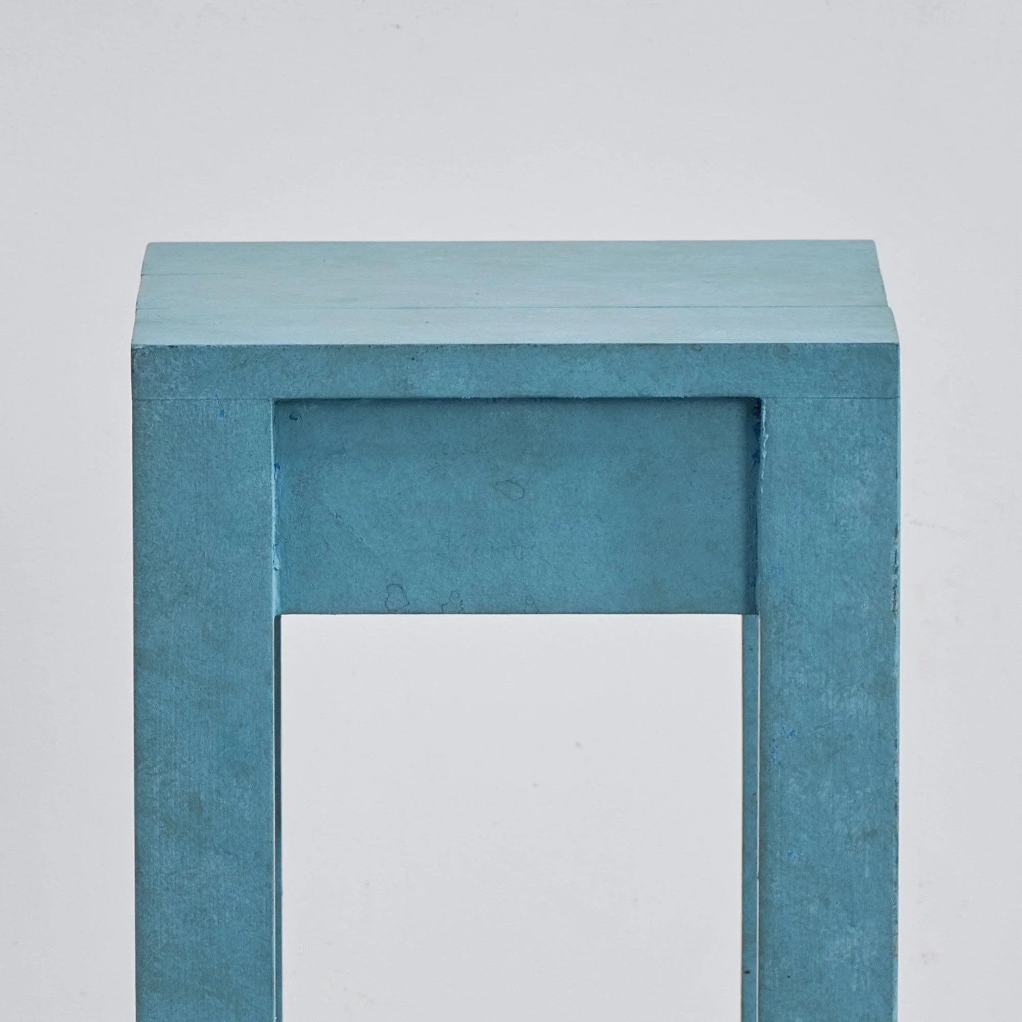 Blue Rectangle Wood Side Table - ParrotUncle