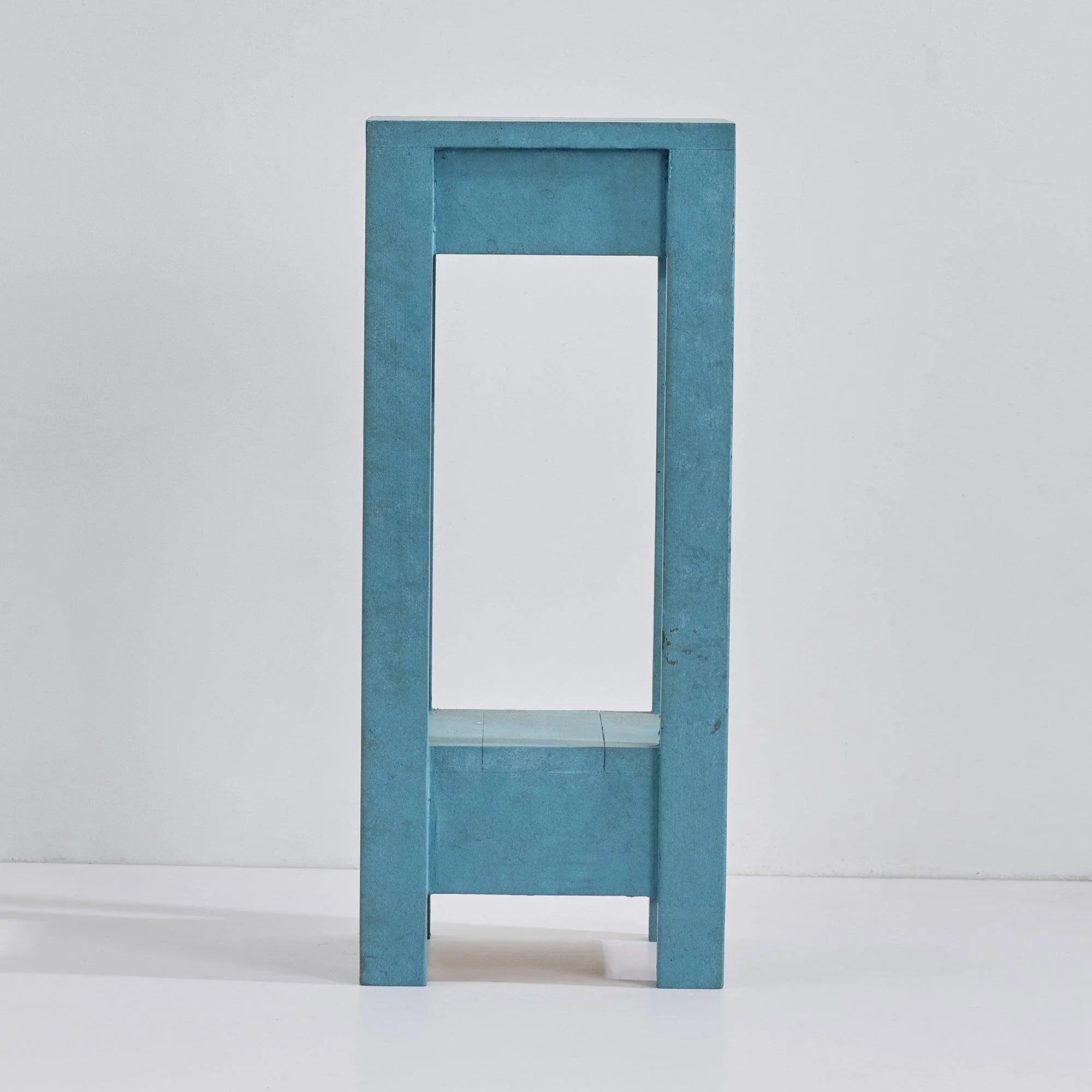 Blue Rectangle Wood Side Table - ParrotUncle