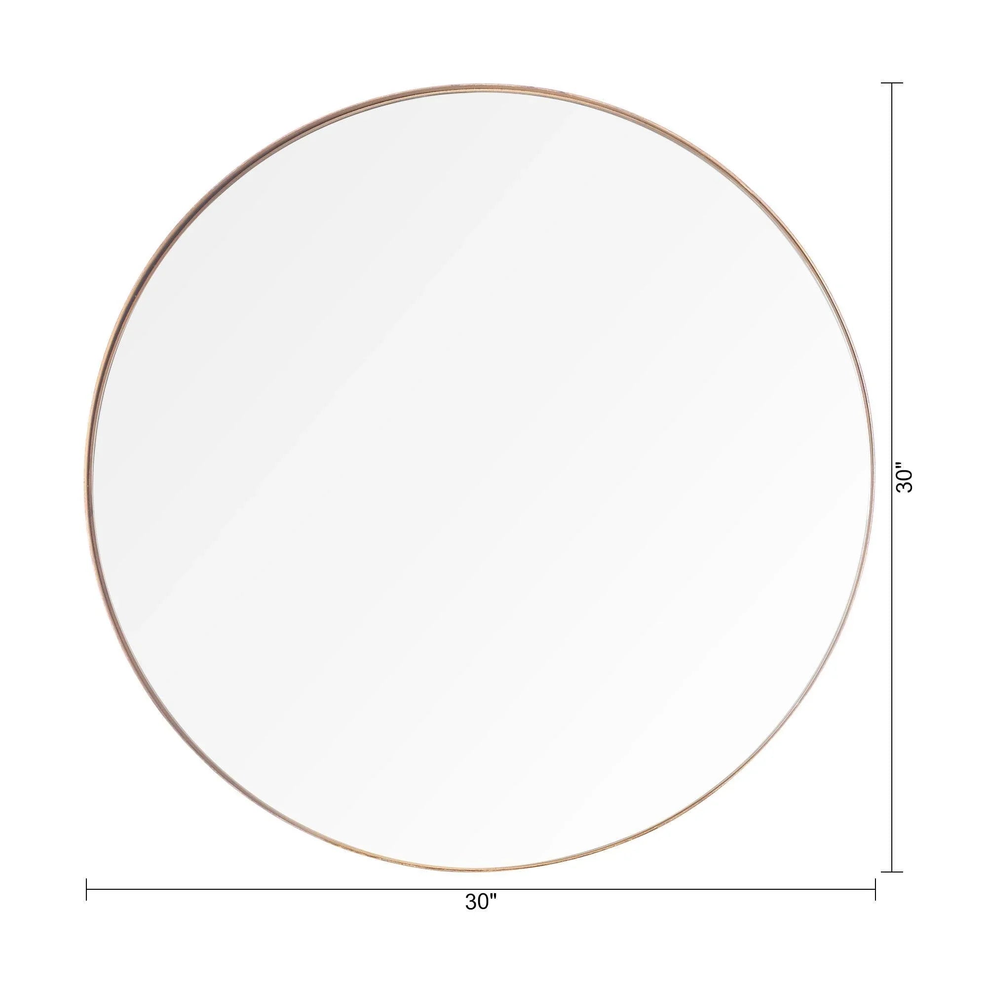 Golden Modern Round Framed Wall Mirror - ParrotUncle