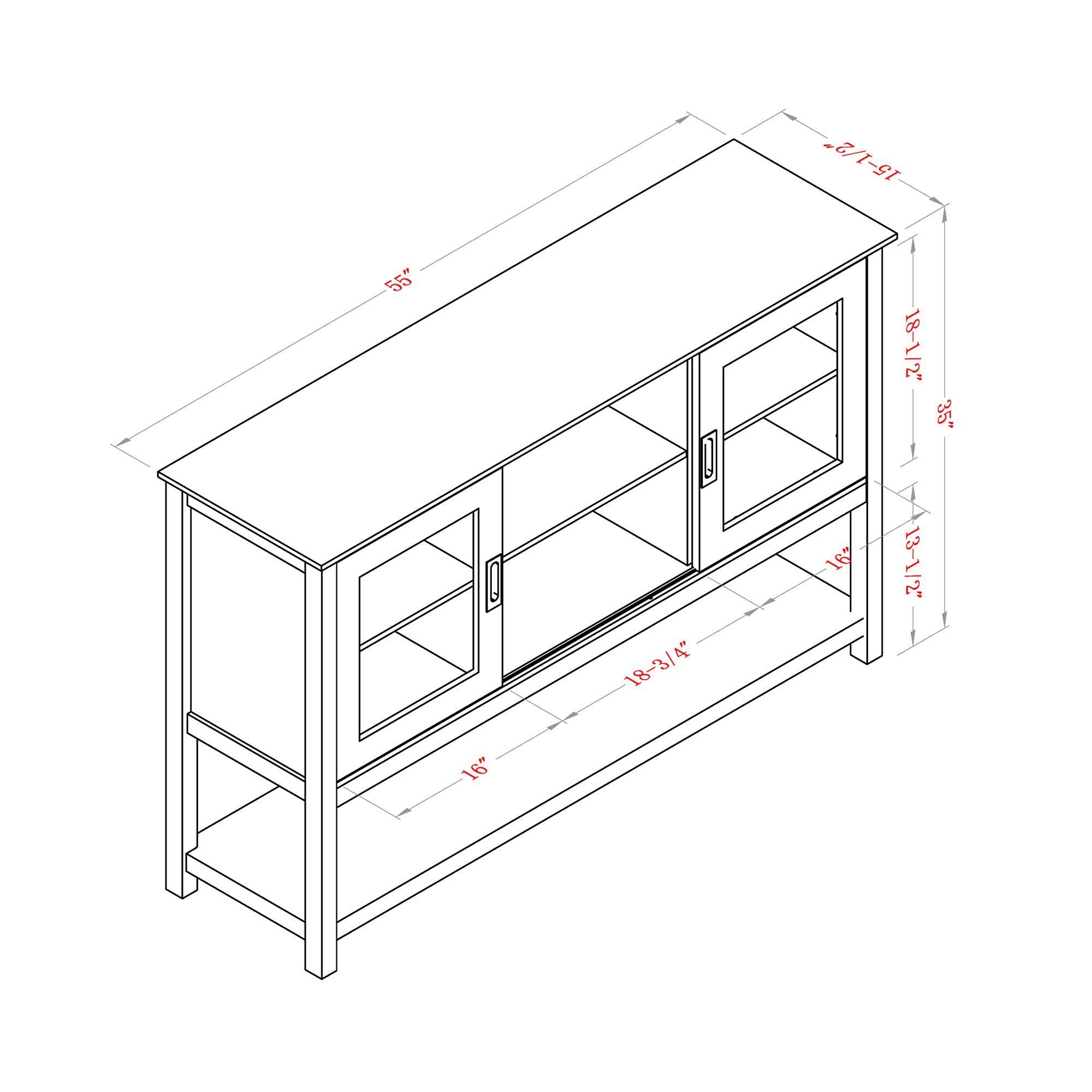 Gray MDF Console Cabinet with Sliding Door - ParrotUncle