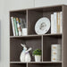 Gray Oak Bookcase Bookshelf with Doors - ParrotUncle