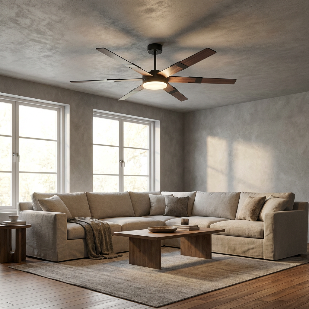 Vaczon 60 Inch Industrial Double-sided Blades LED Ceiling Fan with APP & Remote Control