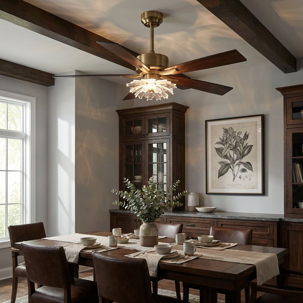 52 Inch Rory Modern Downrod Mount LED Ceiling Fan with Remote Control