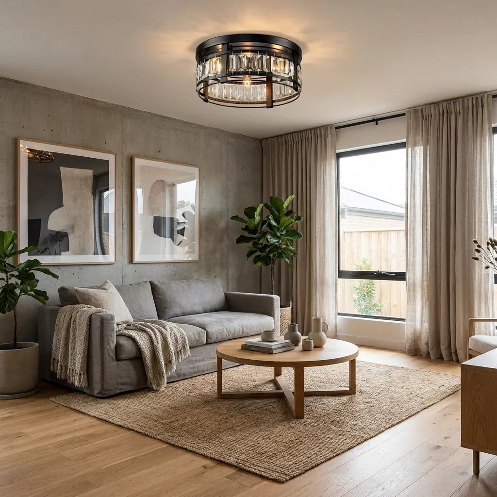 Lámpara de techo de montaje empotrado de cristal moderno de 3 luces