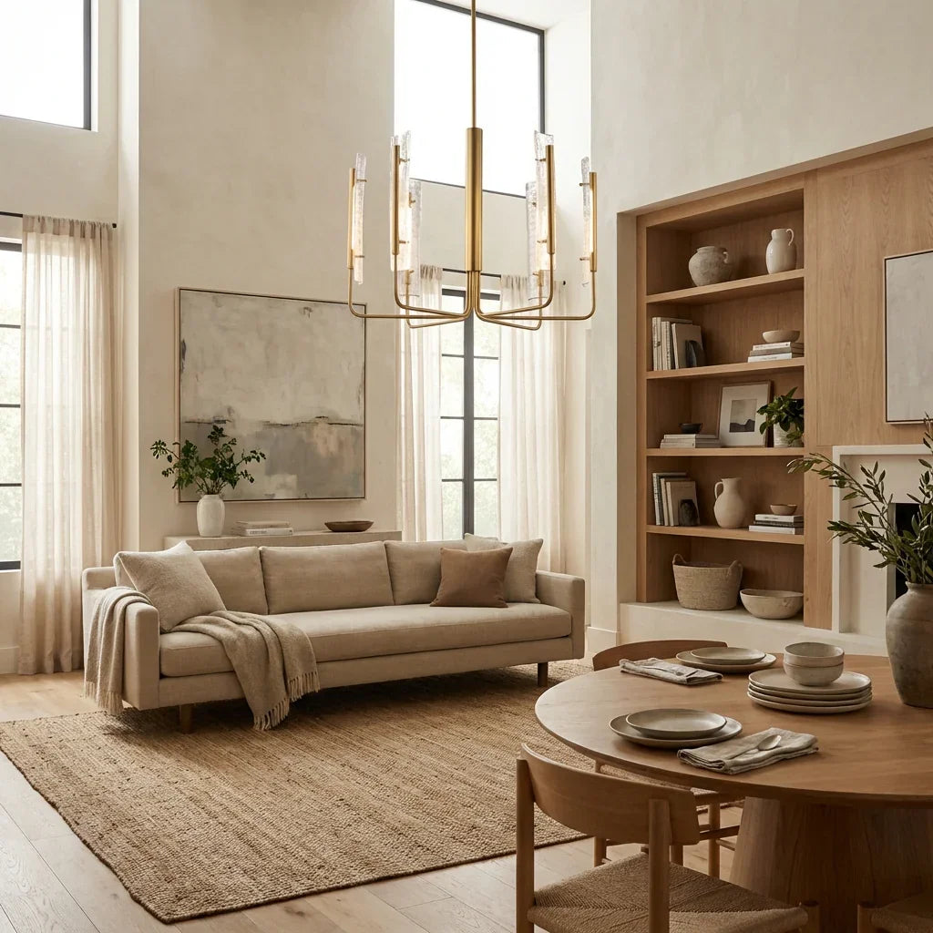 Perimost 34 Inch Faithe 6-Light Golden Luxury Chandelier