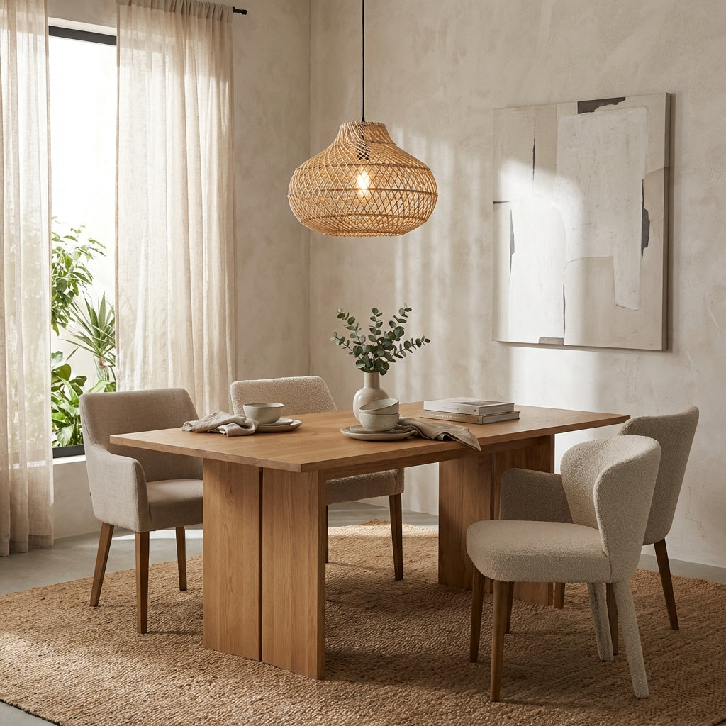 19" Winston Bohemian Handwoven Rattan Island Pendant Light