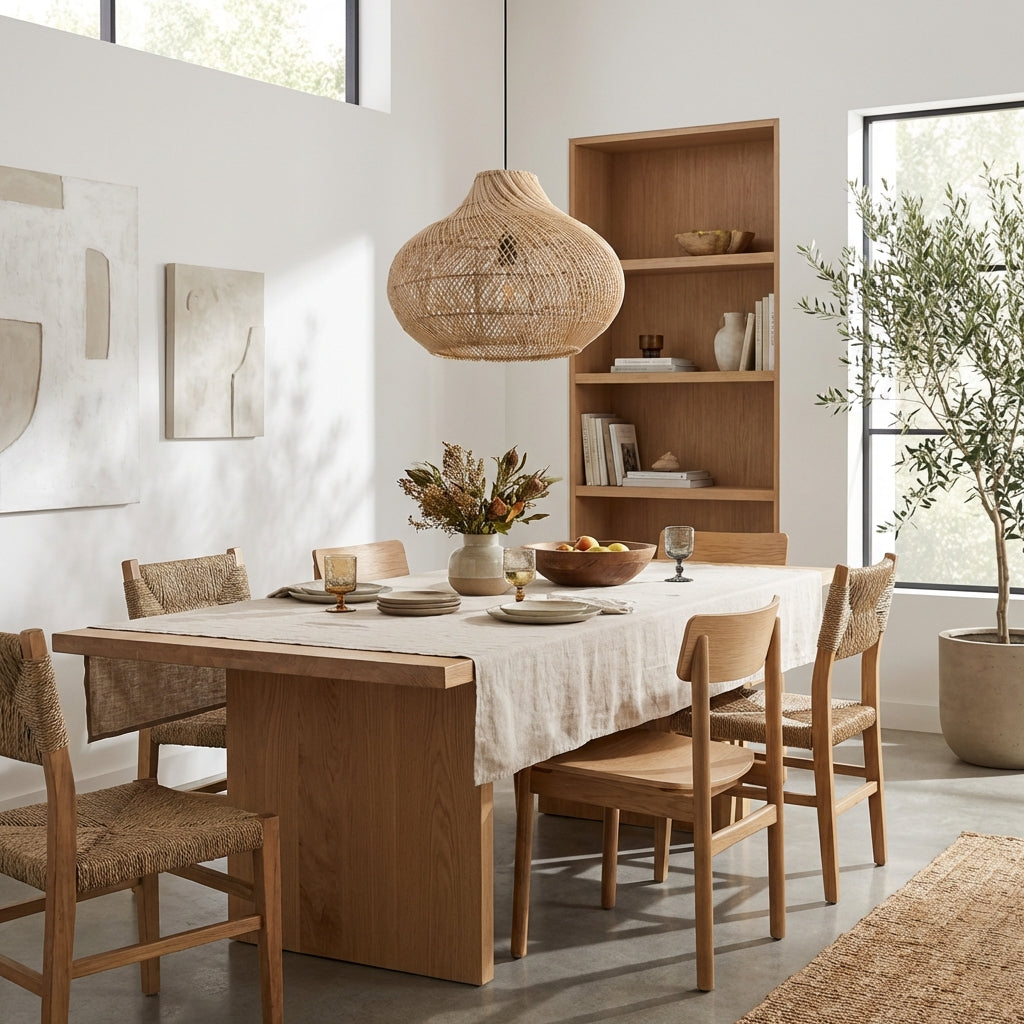 14" Xavier Bohemian Handwoven Rattan Island Pendant Light