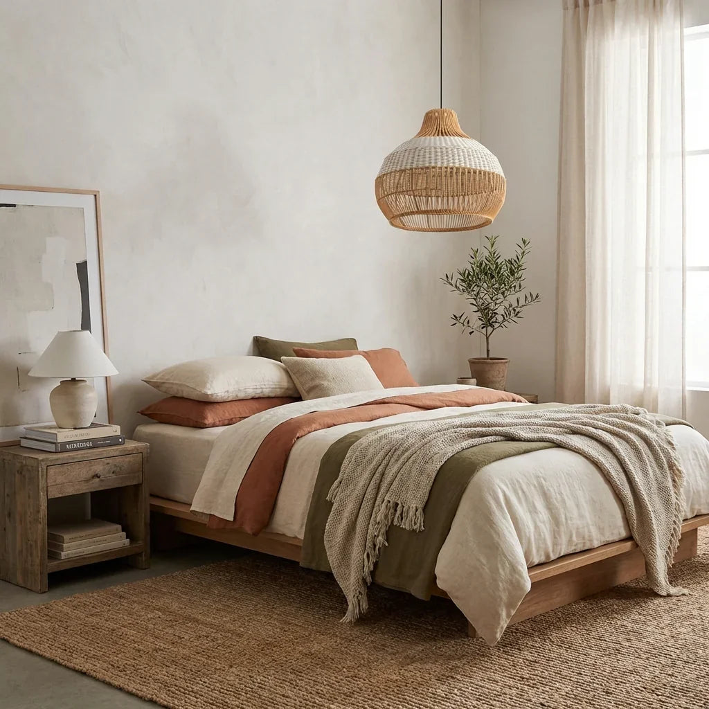 17" Yale Bohemian Handwoven Rattan Island Pendant Light