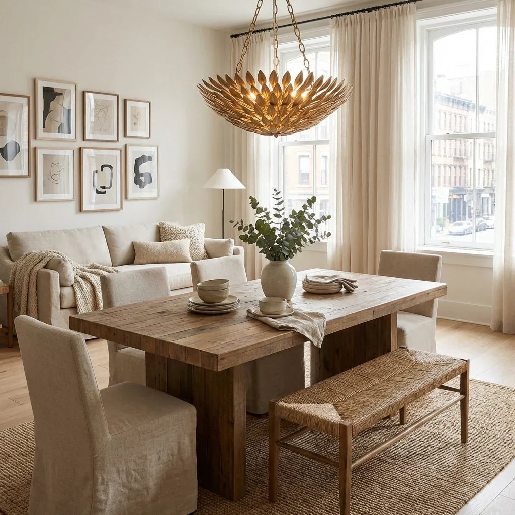 22 Inch Verna Farmhouse 6-Light Golden Chandelier