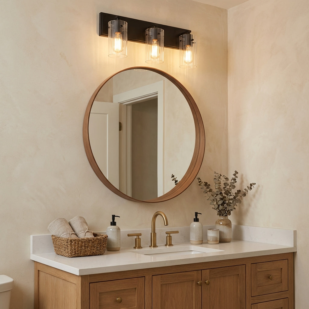 21 Inch Lilith Modern Black 3-Light Mirror Vanity Light