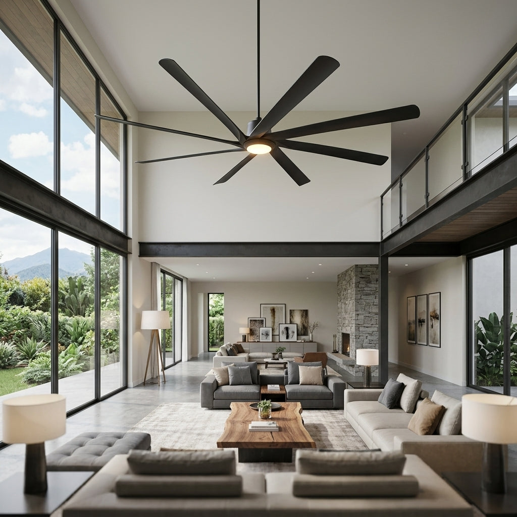 100 Inch Ansel HVLS Fan LED Large Ceiling Fan with Remote Control