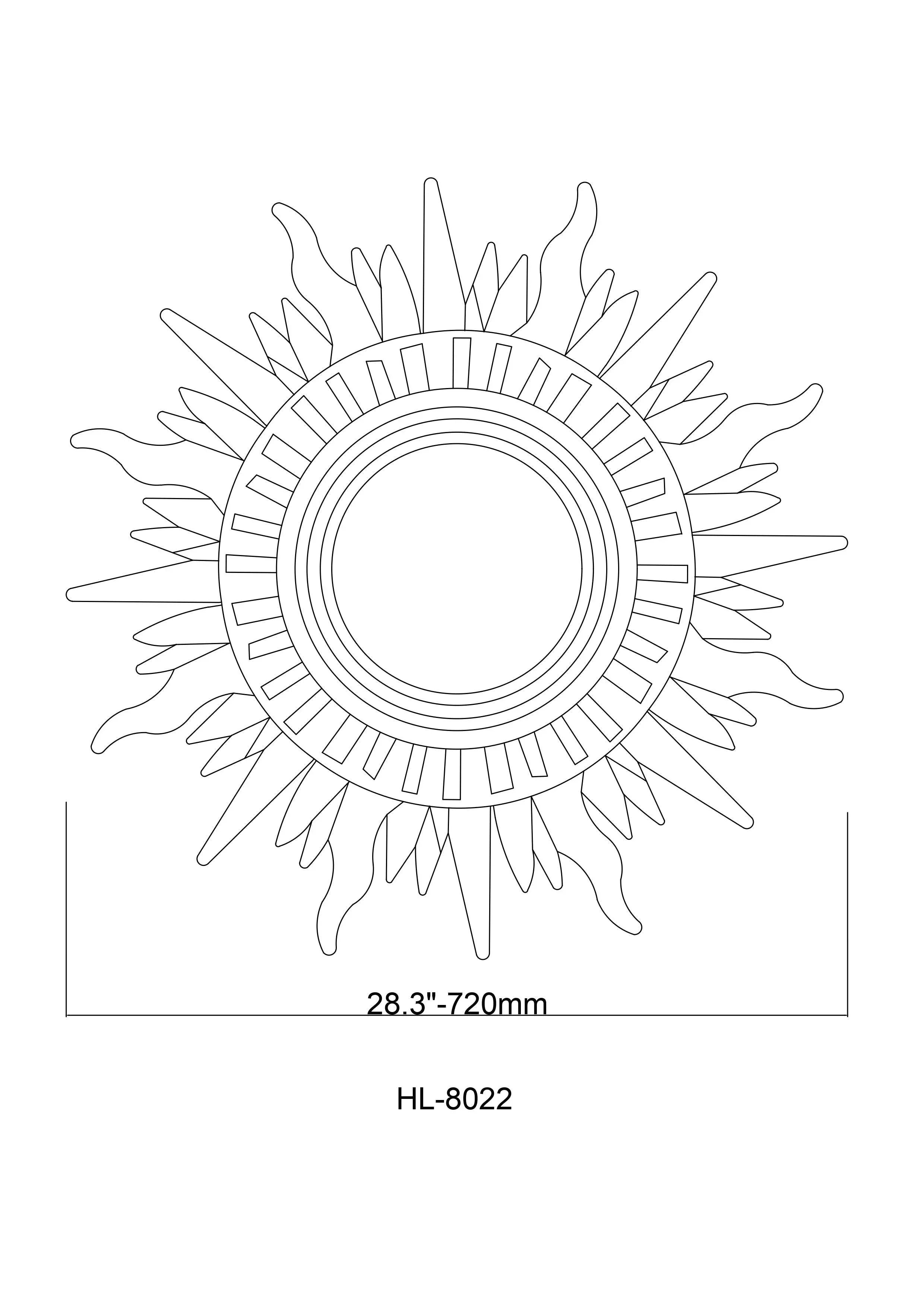 Modern Sunburst Golden Mirror Antiqued Casual Wall Decoration - ParrotUncle