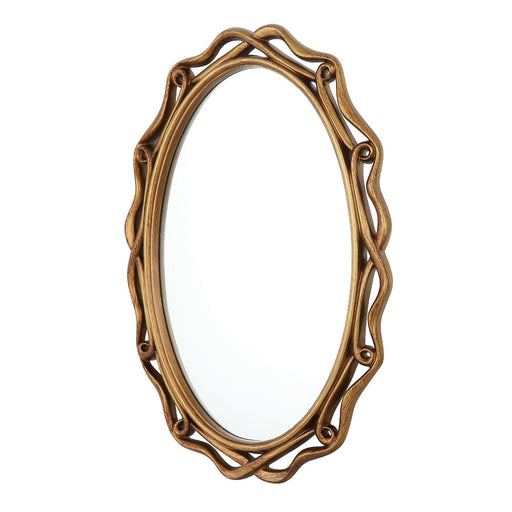 Oval Antique Golden Framed Wall Mirror - ParrotUncle