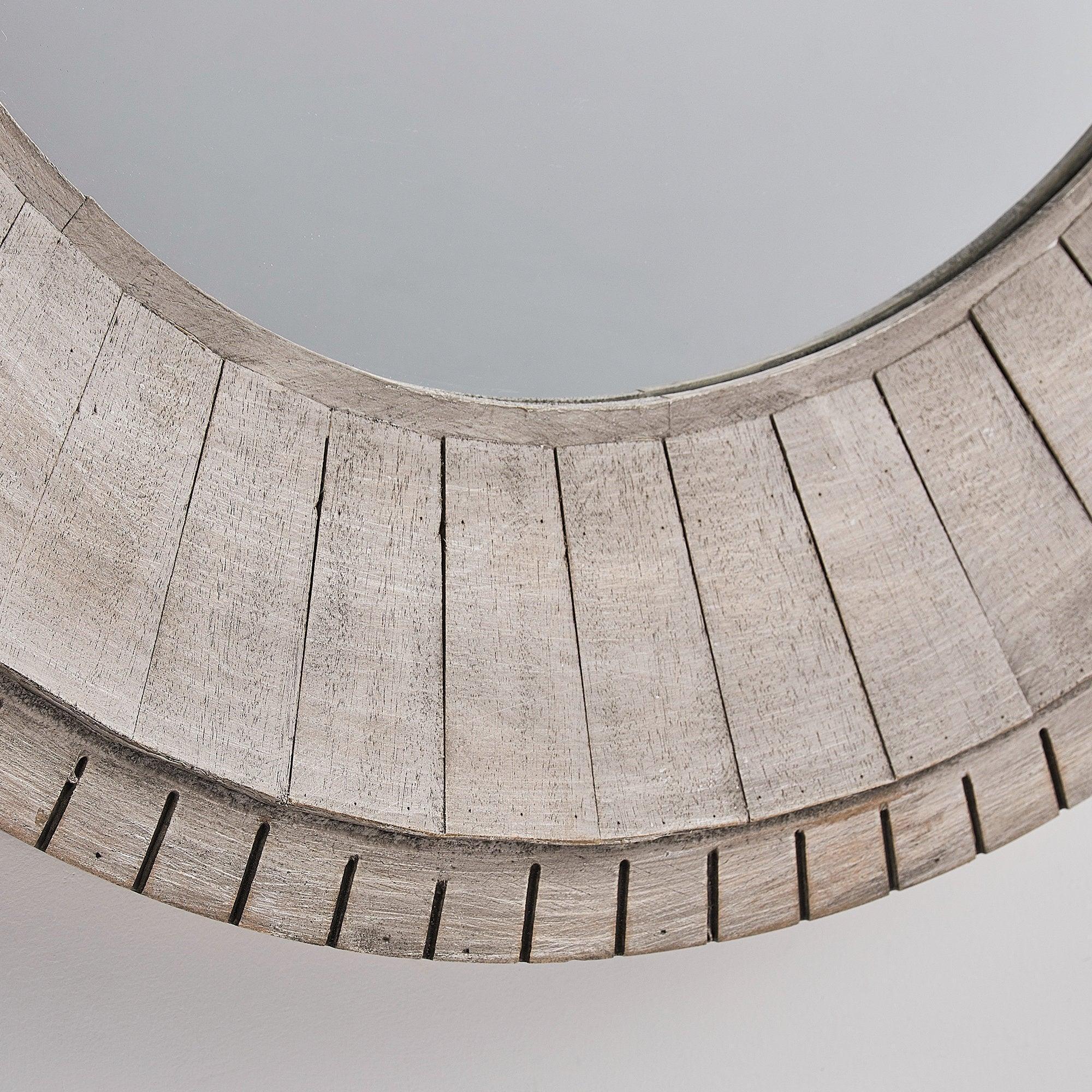 Traditional Grey Round Mirror Wall Decoration - ParrotUncle