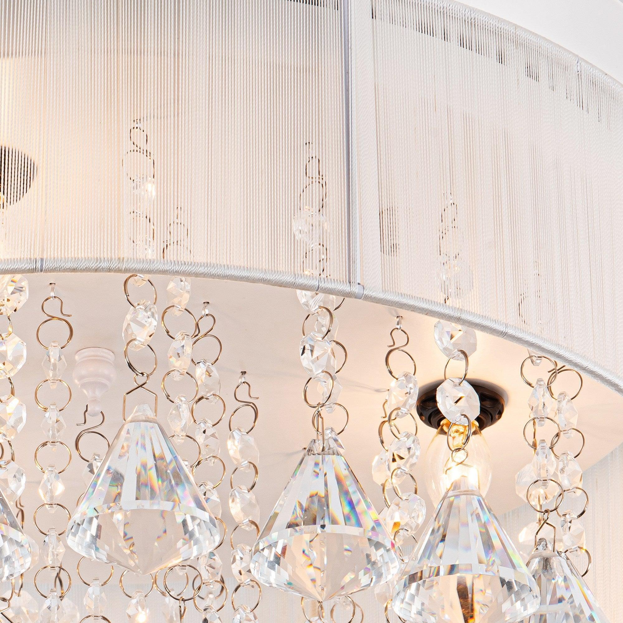 36" Bangaiore Modern Downrod Mount Crystal Ceiling Fan with Lighting and Remote Control - ParrotUncle