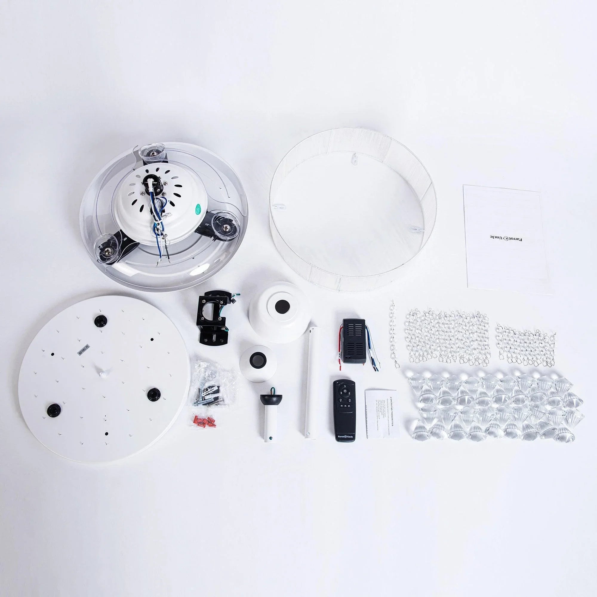 36" Bangaiore Modern Downrod Mount Crystal Ceiling Fan with Lighting and Remote Control - ParrotUncle