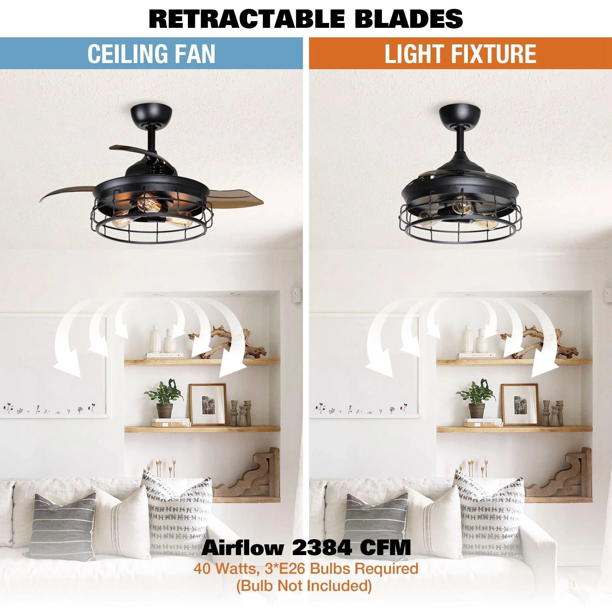 36" Pickett Industrial Downrod Mount Ceiling Fan with Lighting and Remote Control - ParrotUncle