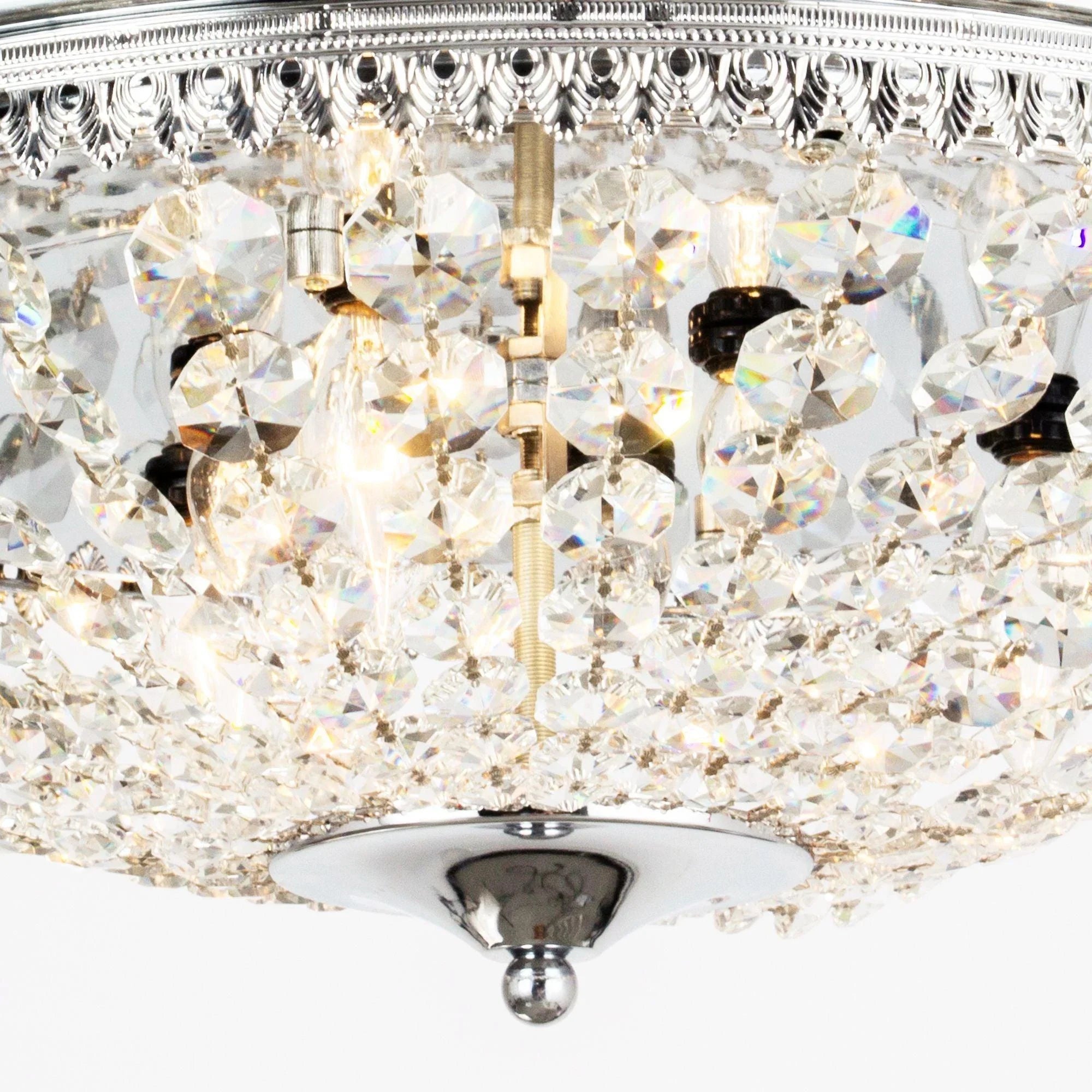 42" Servantes Modern Downrod Mount Crystal Ceiling Fan with Lighting and Remote Control - ParrotUncle