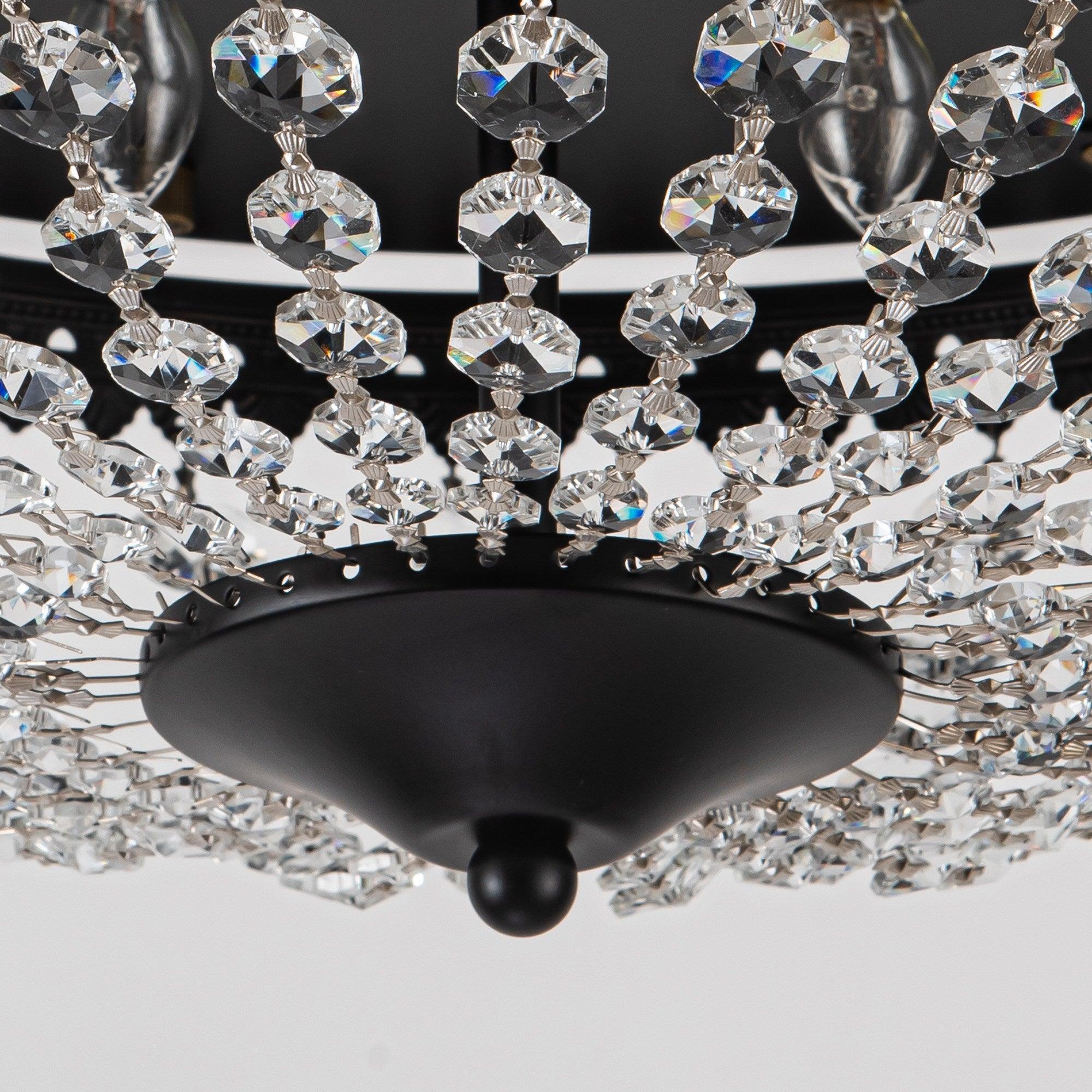 42" Servantes Modern Downrod Mount Crystal Ceiling Fan with Lighting and Remote Control - ParrotUncle