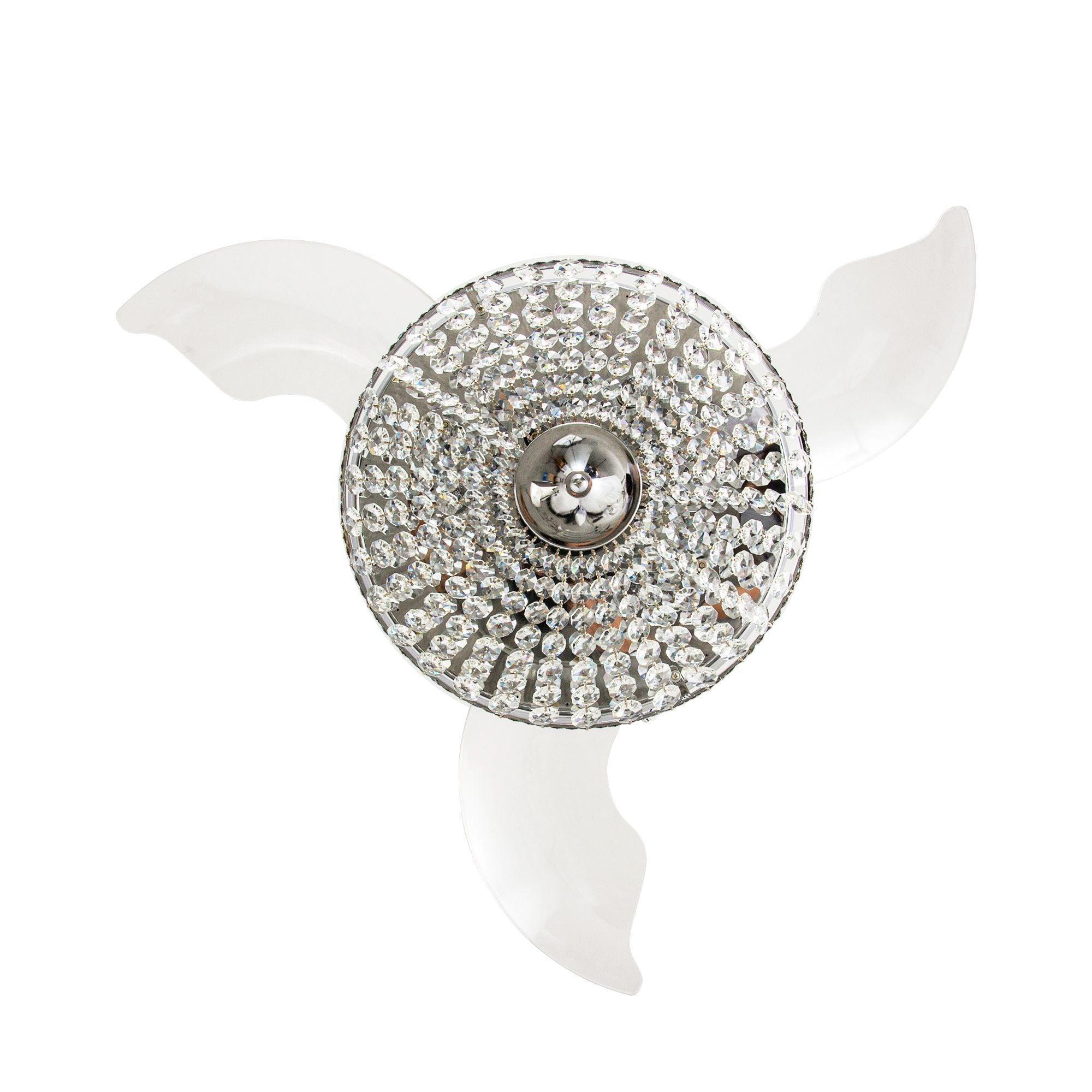 42" Servantes Modern Downrod Mount Crystal Ceiling Fan with Lighting and Remote Control - ParrotUncle