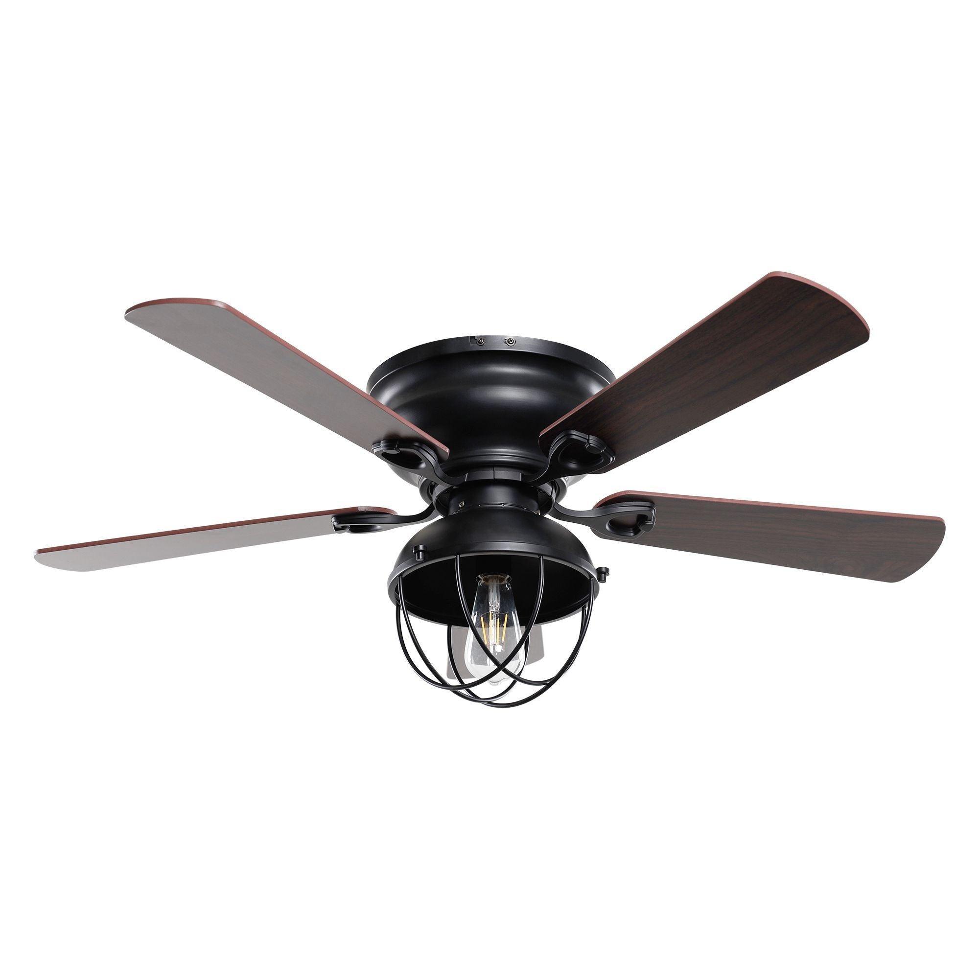 42" Traditional Flush Mount Reversible Ceiling Fan with Lighting and Remote Control - ParrotUncle