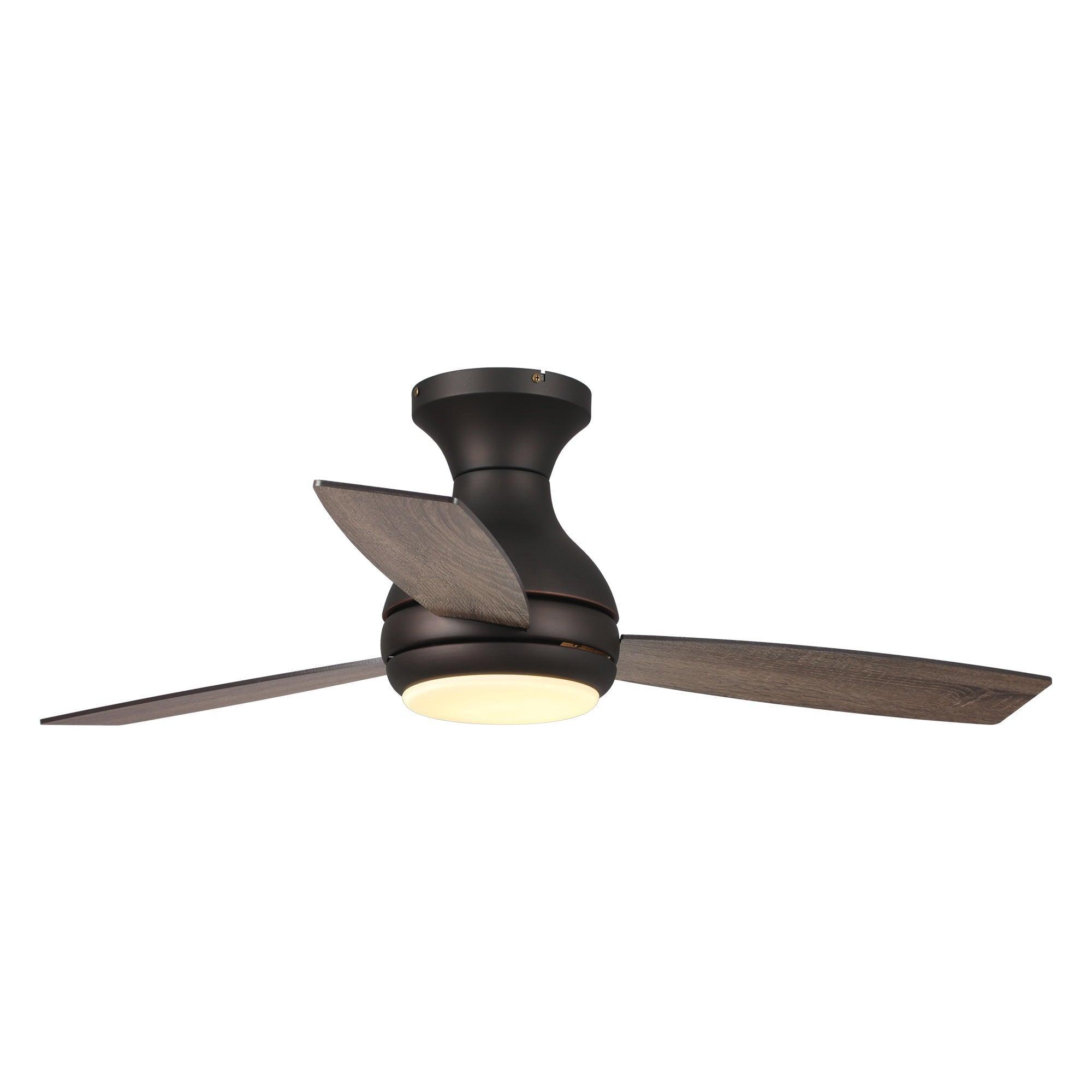 48" Beckette Modern Flush Mount Reversible Ceiling Fan with Lighting and Remote Control - ParrotUncle