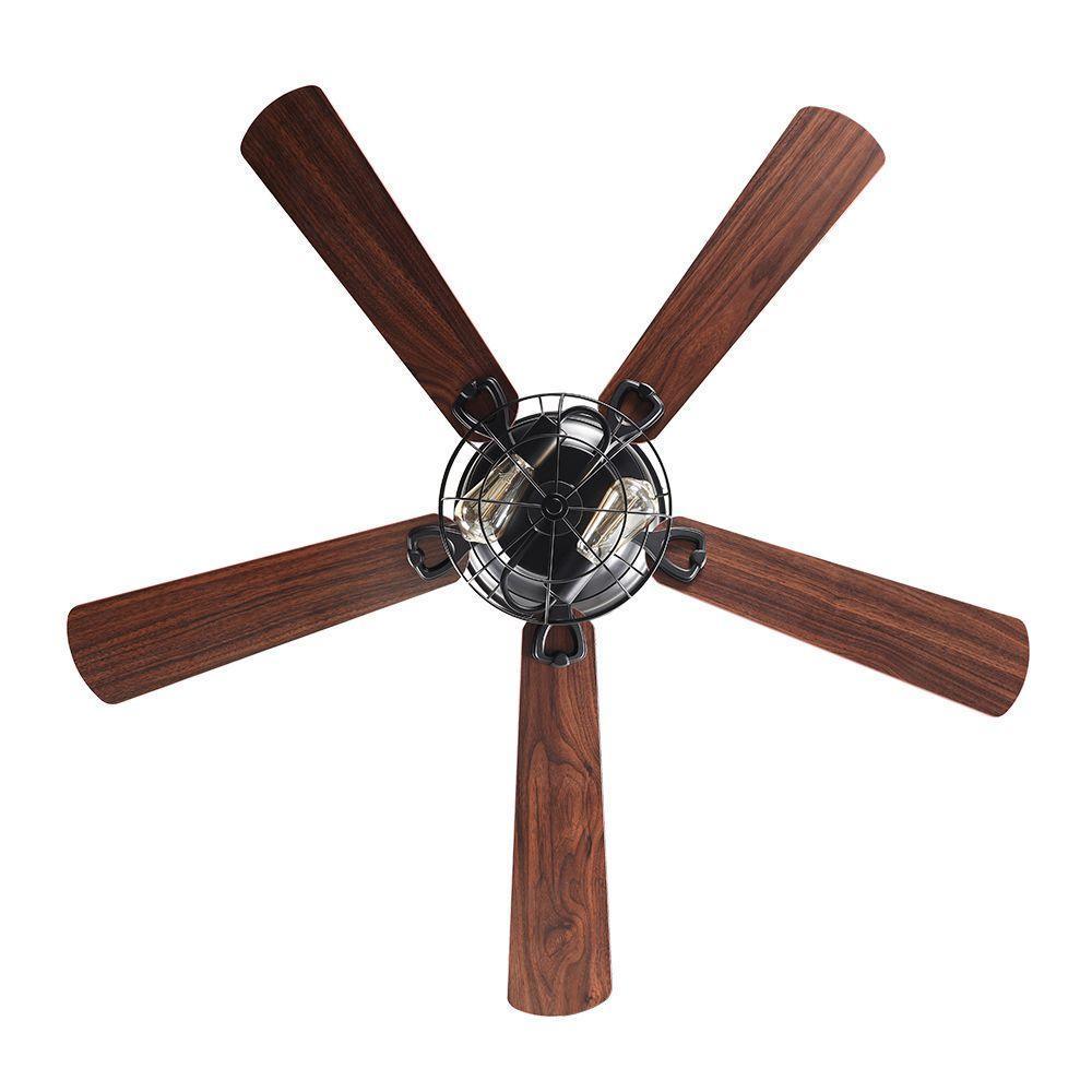 48" Ummuhan Industrial Flush Mount Reversible Ceiling Fan with Lighting and Remote Control - ParrotUncle