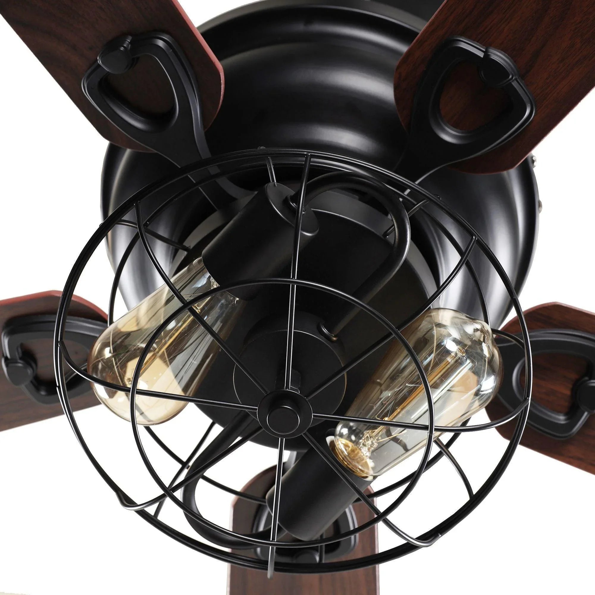 48" Ummuhan Industrial Flush Mount Reversible Ceiling Fan with Lighting and Remote Control - ParrotUncle