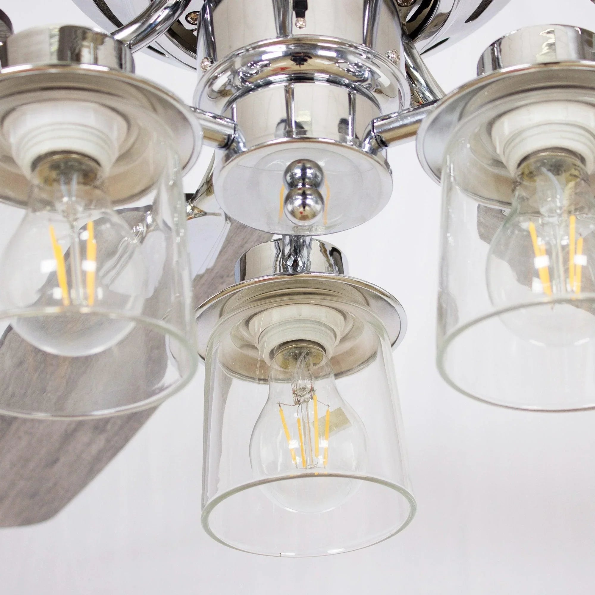 52" Bangatore Modern Chrome Flush Mount Reversible Ceiling Fan with Lighting and Remote Control - ParrotUncle