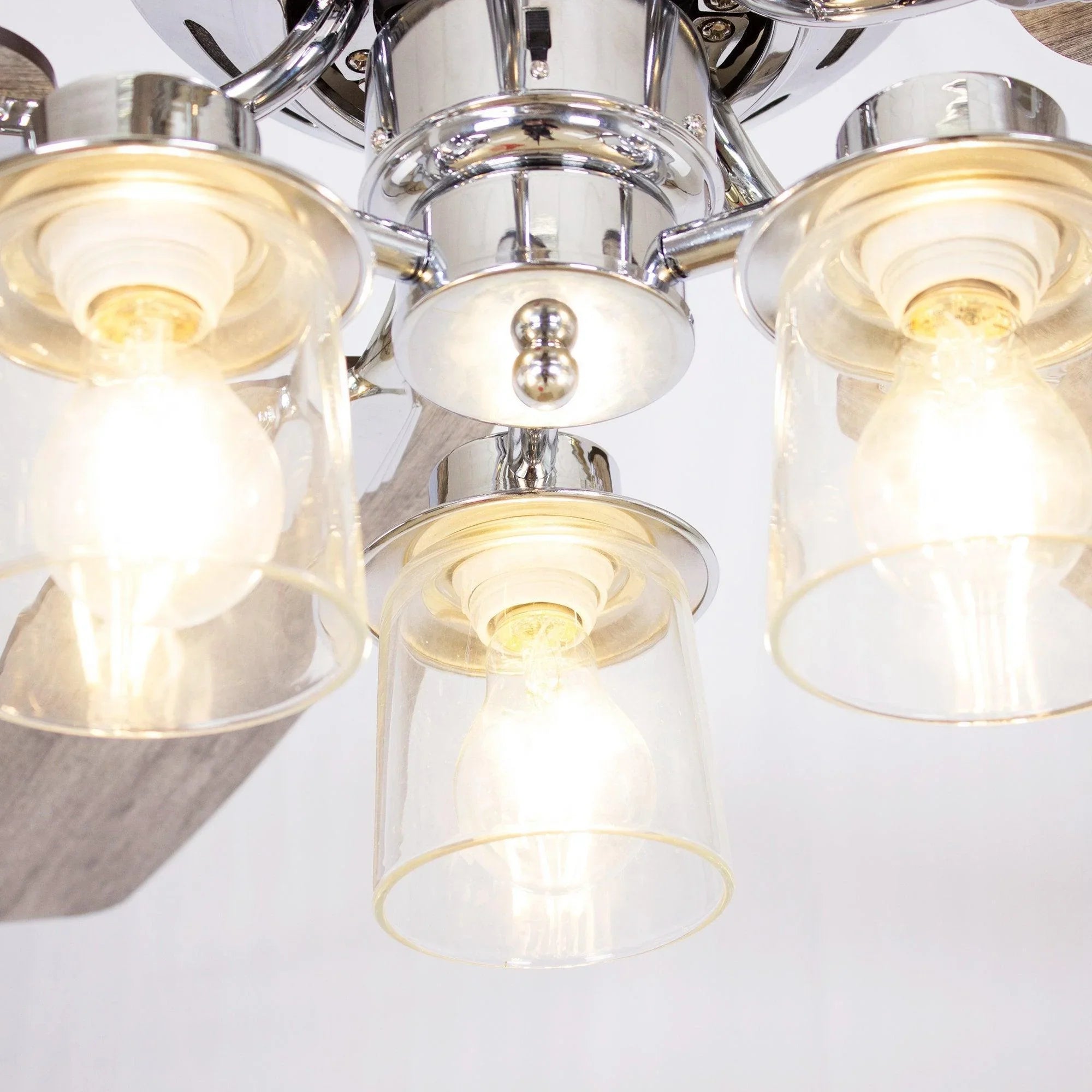 52" Bangatore Modern Chrome Flush Mount Reversible Ceiling Fan with Lighting and Remote Control - ParrotUncle