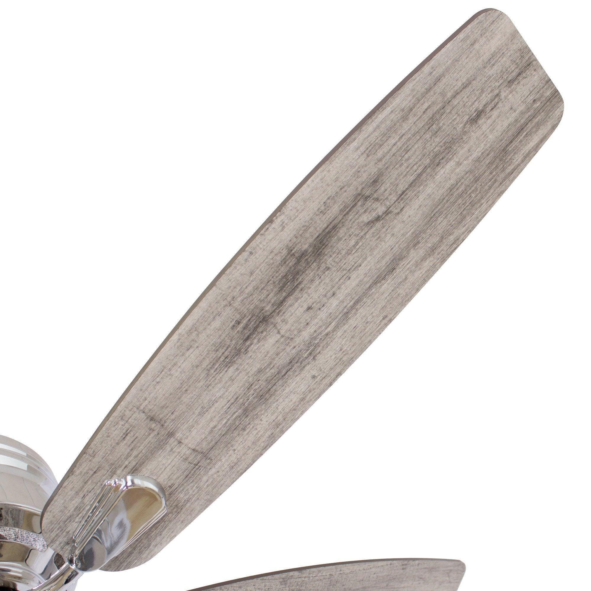 52" Bangatore Modern Chrome Flush Mount Reversible Ceiling Fan with Lighting and Remote Control - ParrotUncle