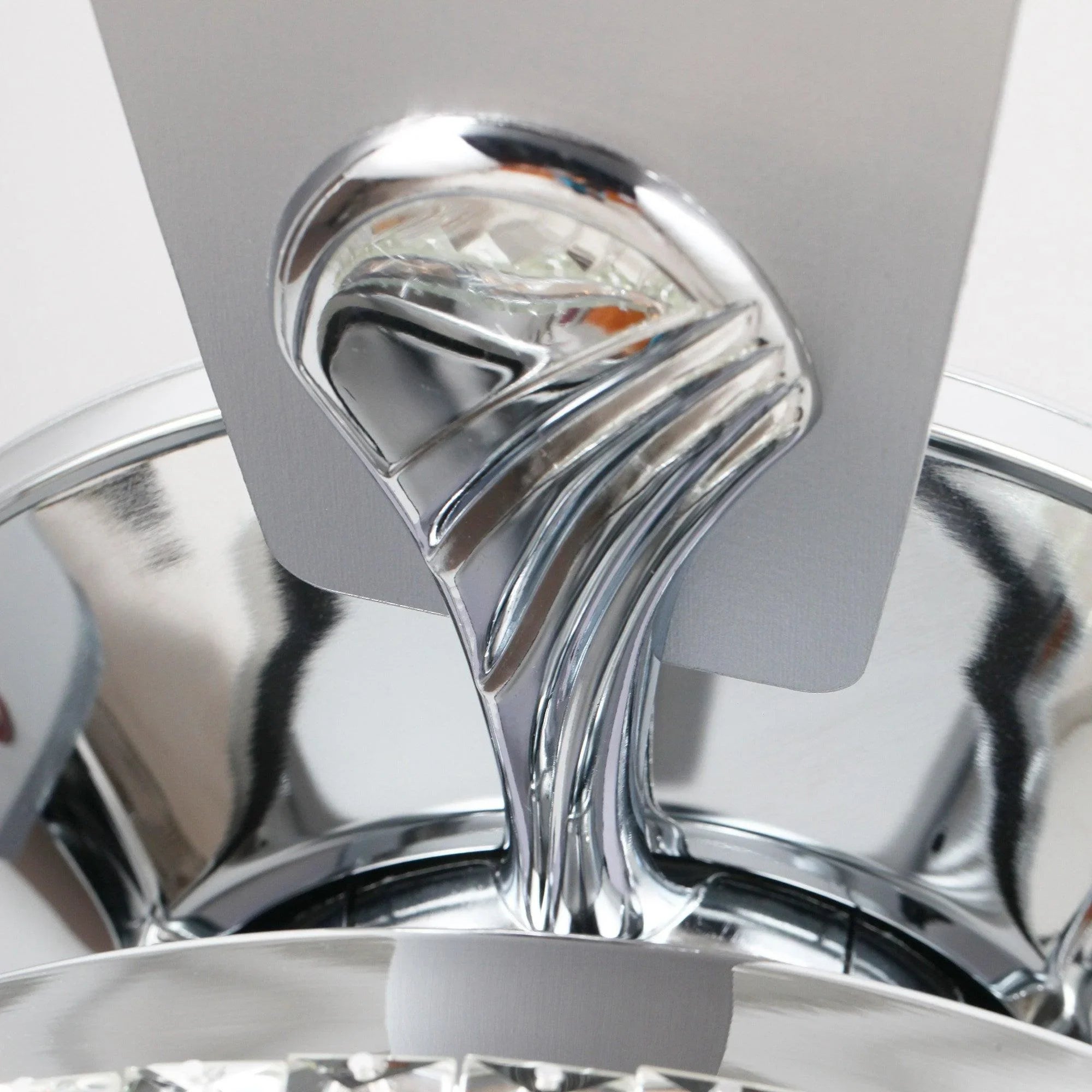 52" Elkton Modern Chrome Downrod Mount Reversible Crystal Ceiling Fan with Lighting and Remote Control - ParrotUncle