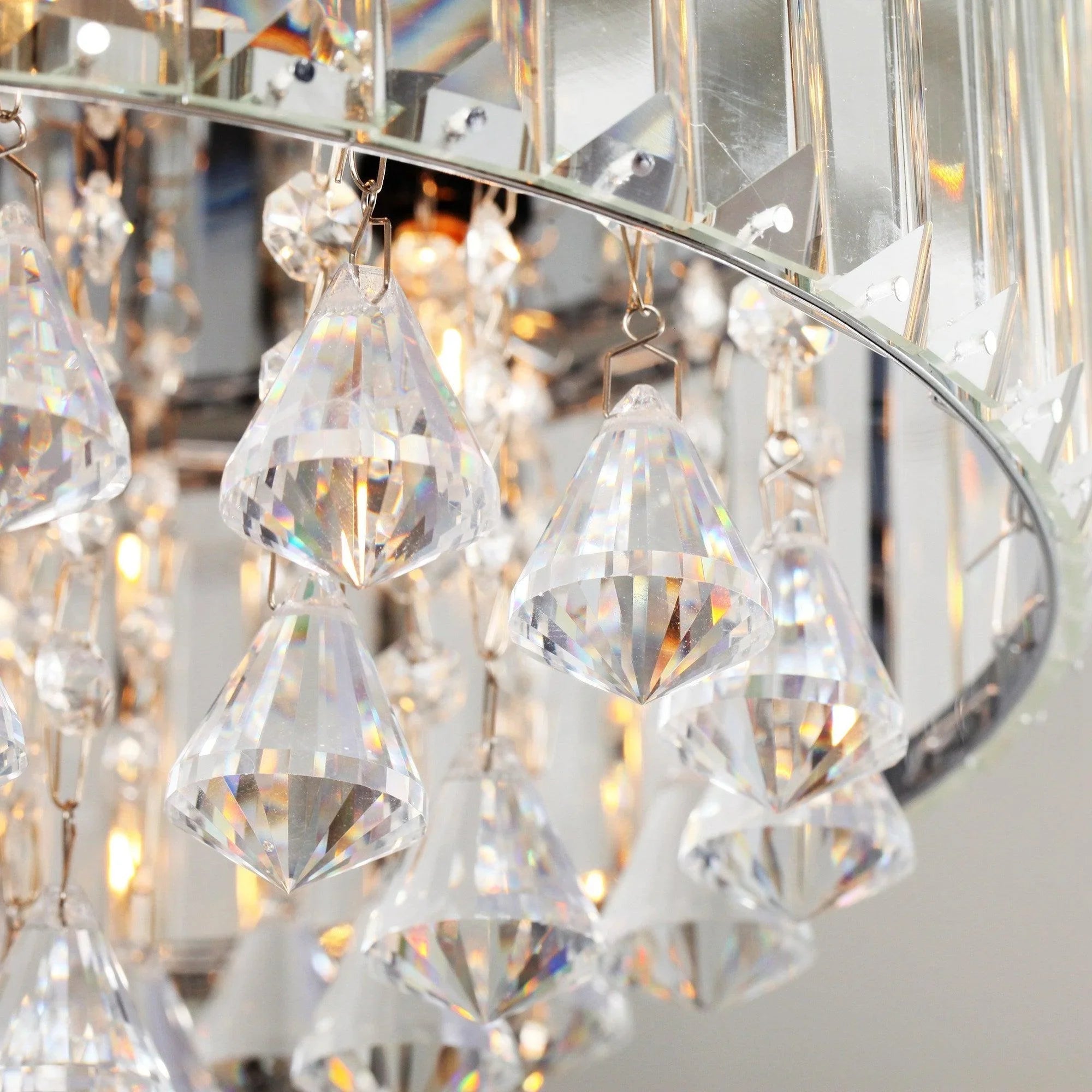 52" Elkton Modern Chrome Downrod Mount Reversible Crystal Ceiling Fan with Lighting and Remote Control - ParrotUncle