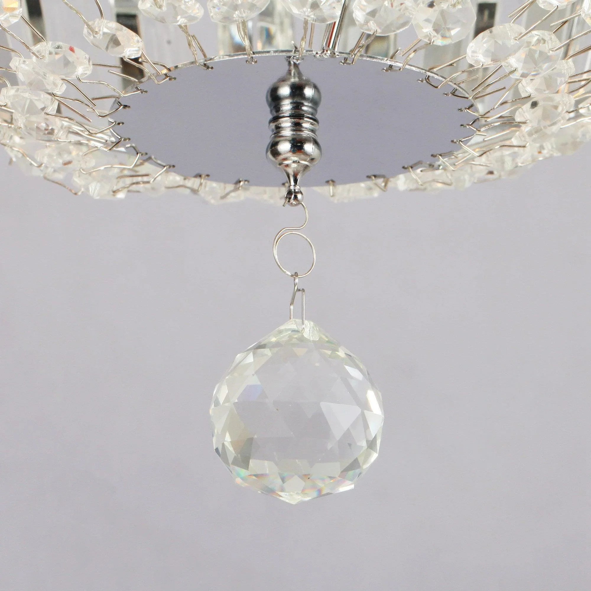 52" Ganga Modern Downrod Mount Reversible Crystal Ceiling Fan with Lighting and Remote Control - ParrotUncle