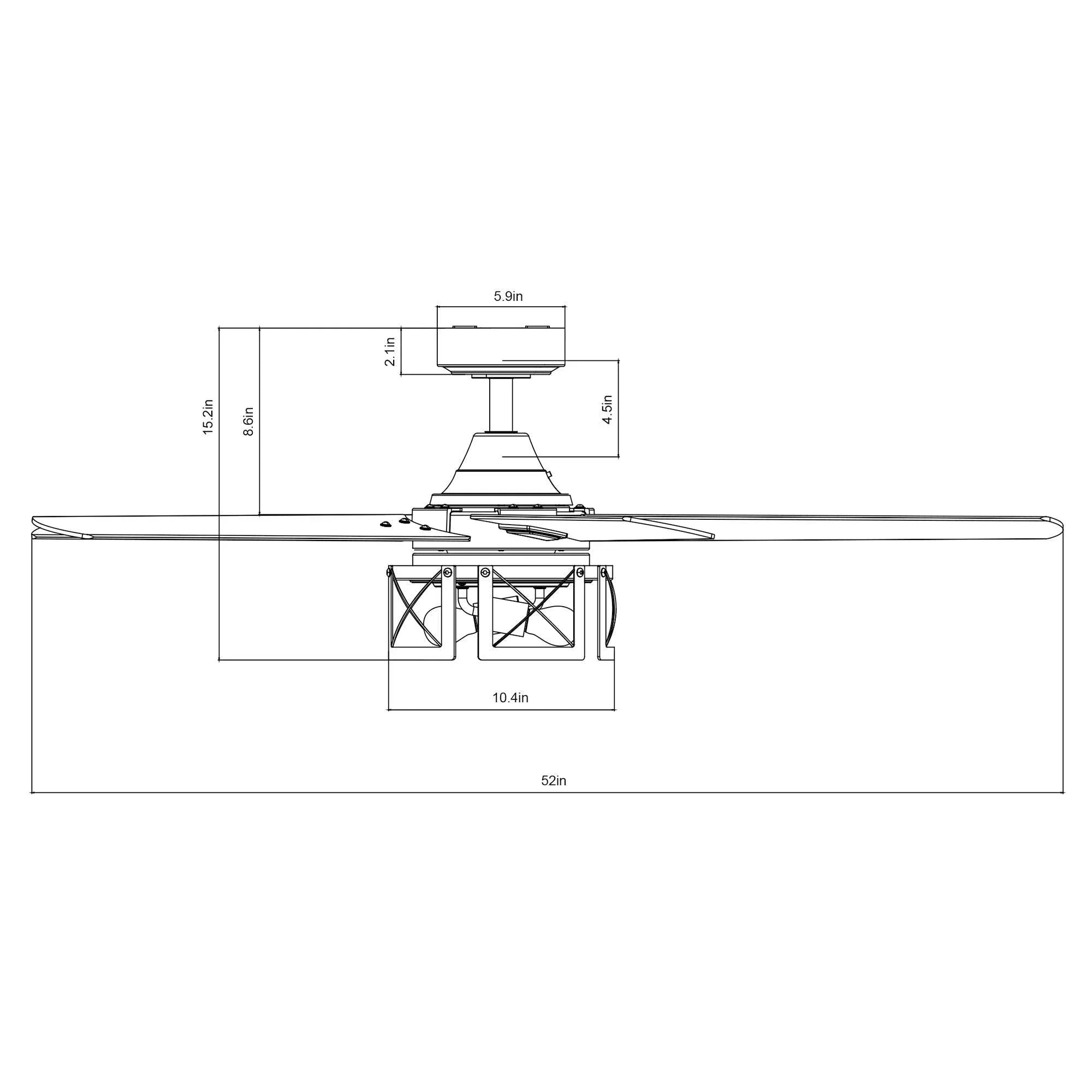 52" Kolkata Industrial Downrod Mount Reversible Ceiling Fan with Lighting and Remote Control - ParrotUncle